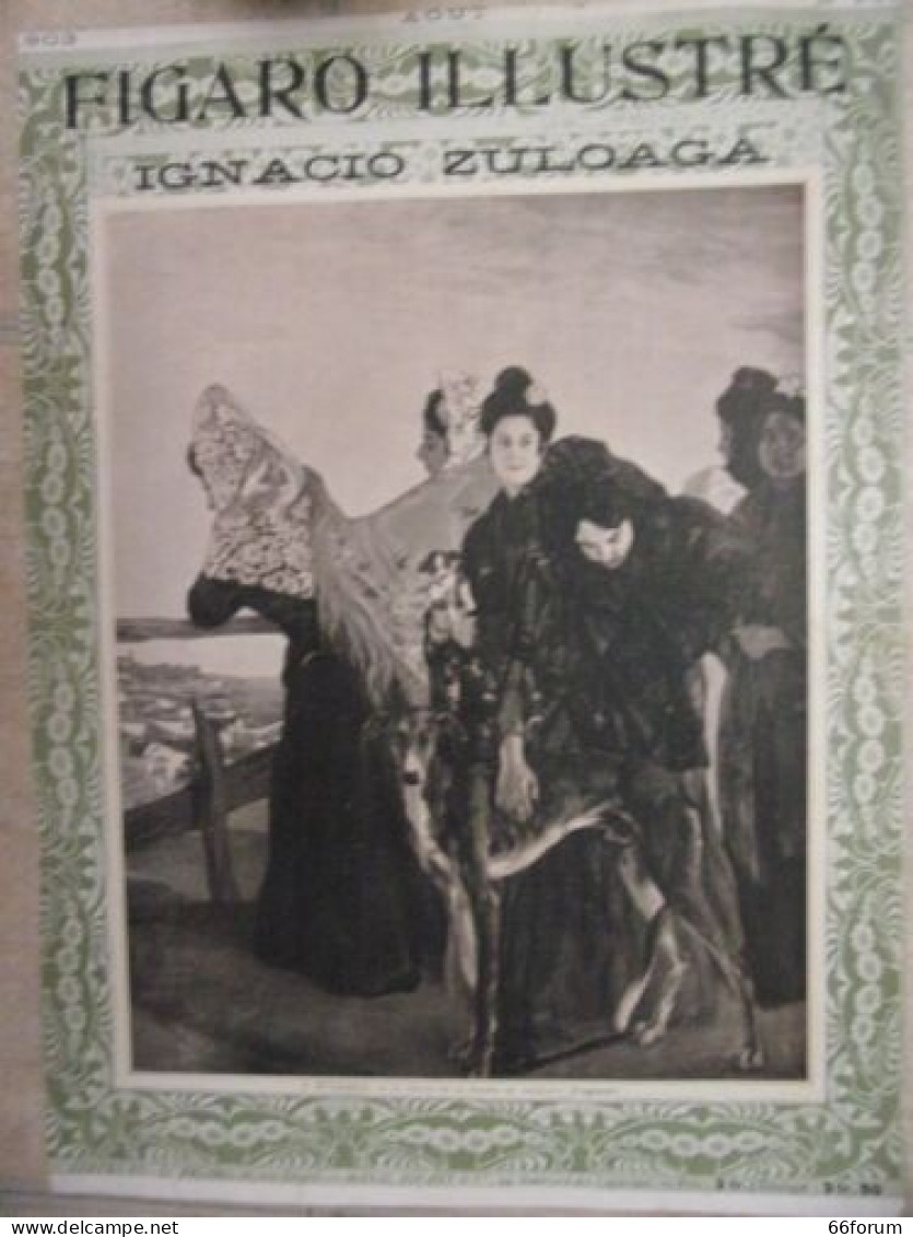 PAGE COUVERTURE FIGARO ILLUSTRE 1903 VEILLE DE LA COURSE DE TAUREAUX FRAGMENT - Andere & Zonder Classificatie