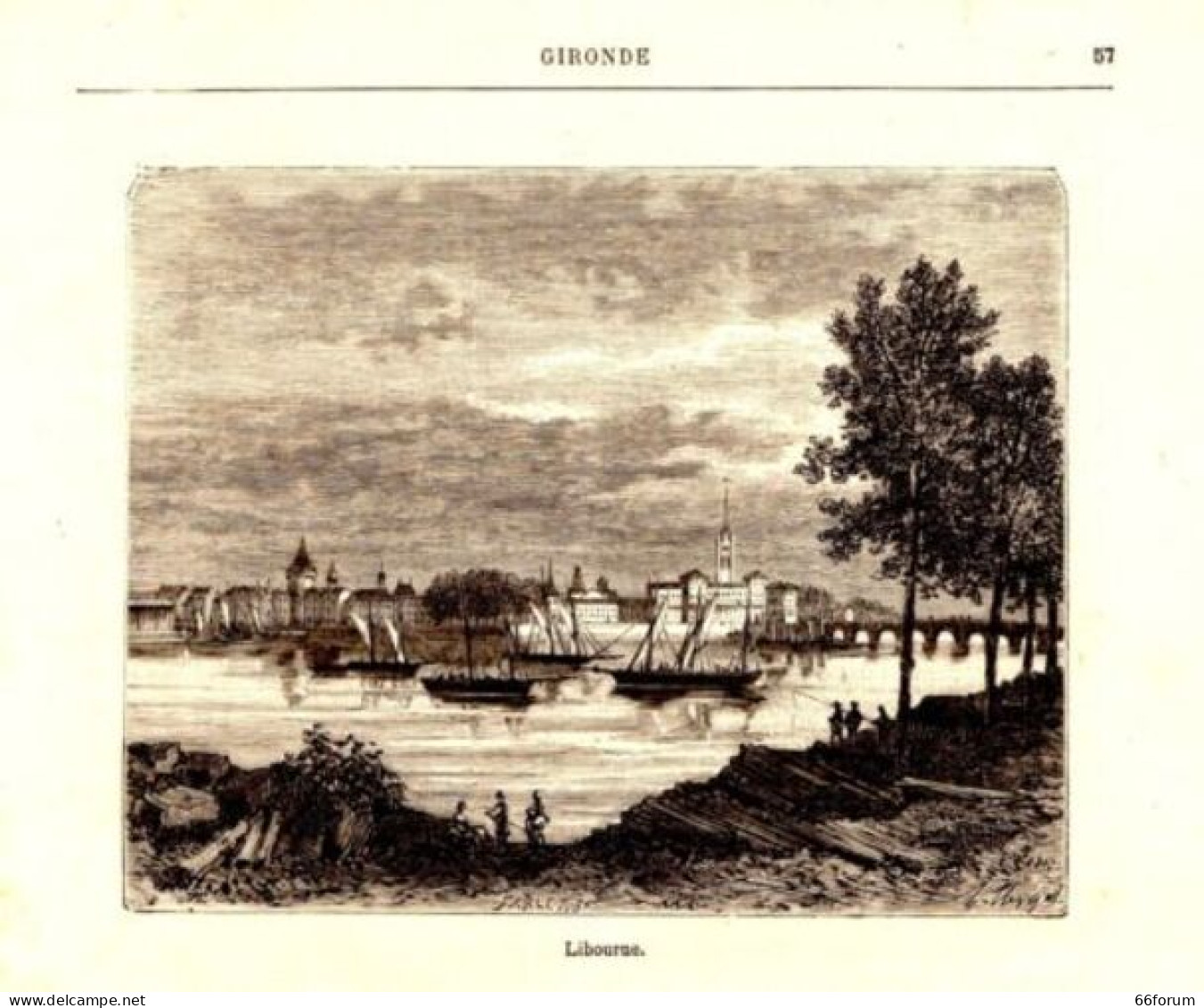 GRAVURE SUR BOIS 19ème LIBOURNE - Sonstige & Ohne Zuordnung