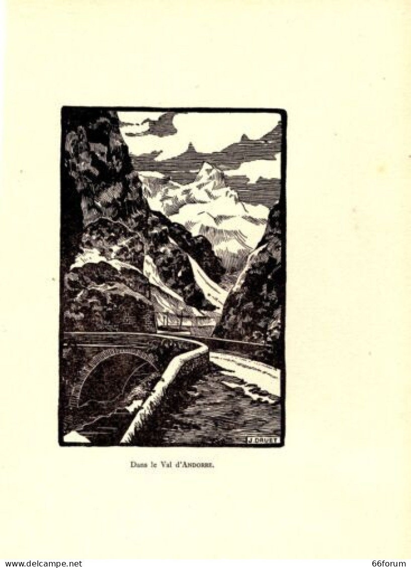 GRAVURE SUR BOIS DE DRUET 20ème DANS LE VAL D' ANDORRE - Autres & Non Classés