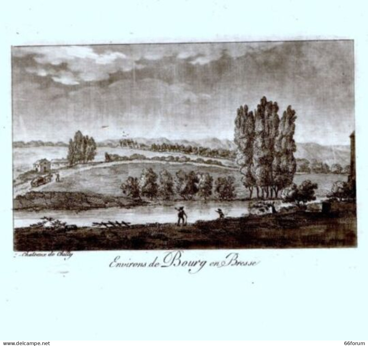 GRAVURE A L' AQUATINTE DE LOUIS BRION 18ème ENVIRONS BOURG EN BRESSE AIN - Autres & Non Classés