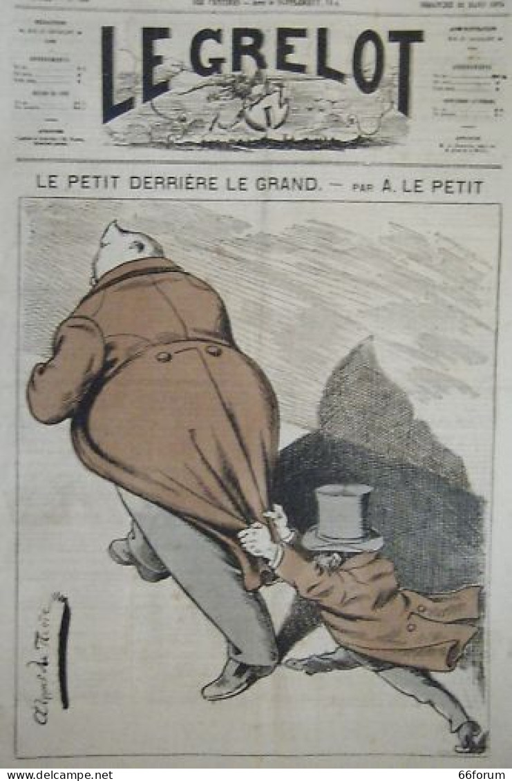 JOURNAL LE GRELOT De LE PETIT LE PETIT DERRIERE LE GRAND N° 154 Du 22 Mars 1874 - Sonstige & Ohne Zuordnung