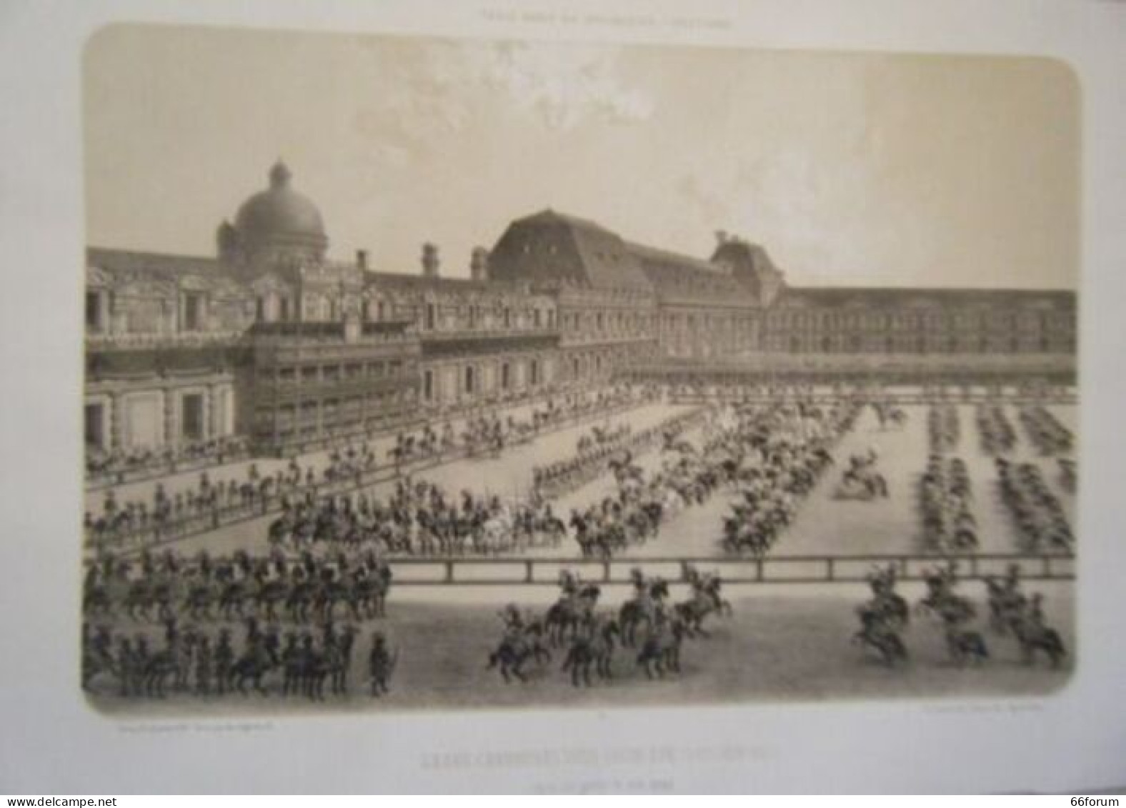 LITHOGRAPHIE 19ème PARIS DANS SA SPLENDEUR GRAND CARROUSEL SOUS LOUIS XIV 1662 - Autres & Non Classés
