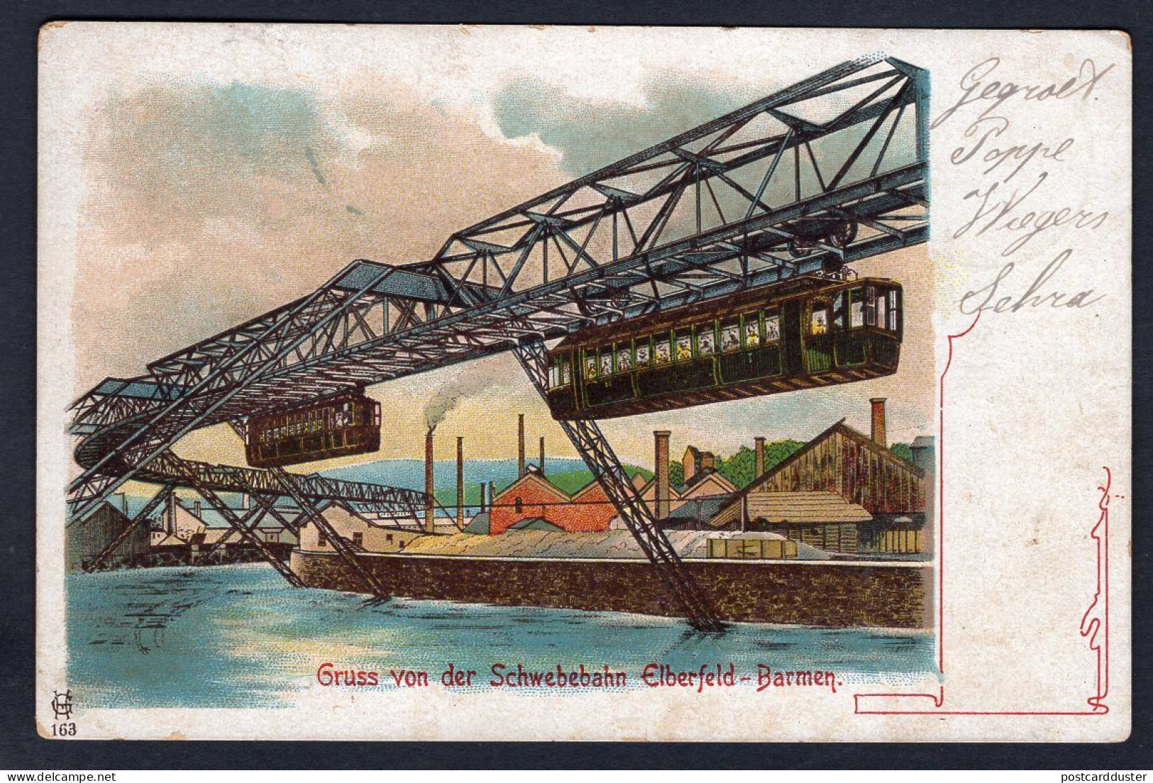 Germany ELBERFELD BARMEN 1900 Schwebebahn. Wuppertal. Old Postcard  (h3216) - Wuppertal