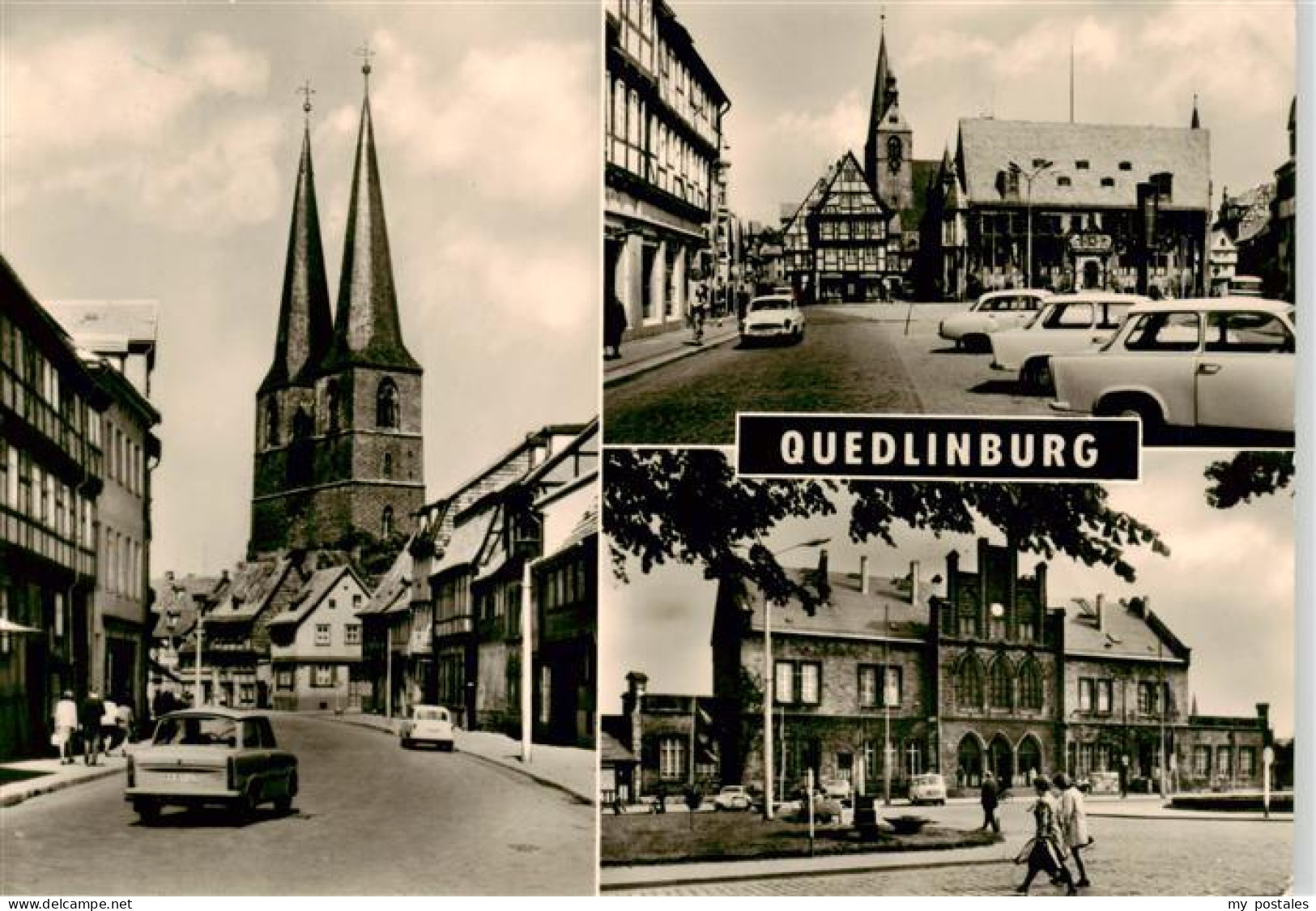 73947166 Quedlinburg Poelkenstrasse Und Nikolaikirche Markt Mit Rathaus Bahnhof - Altri & Non Classificati