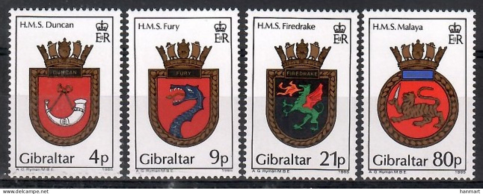 Gibraltar 1985 Mi 493-496 MNH  (ZE1 GIB493-496) - Timbres