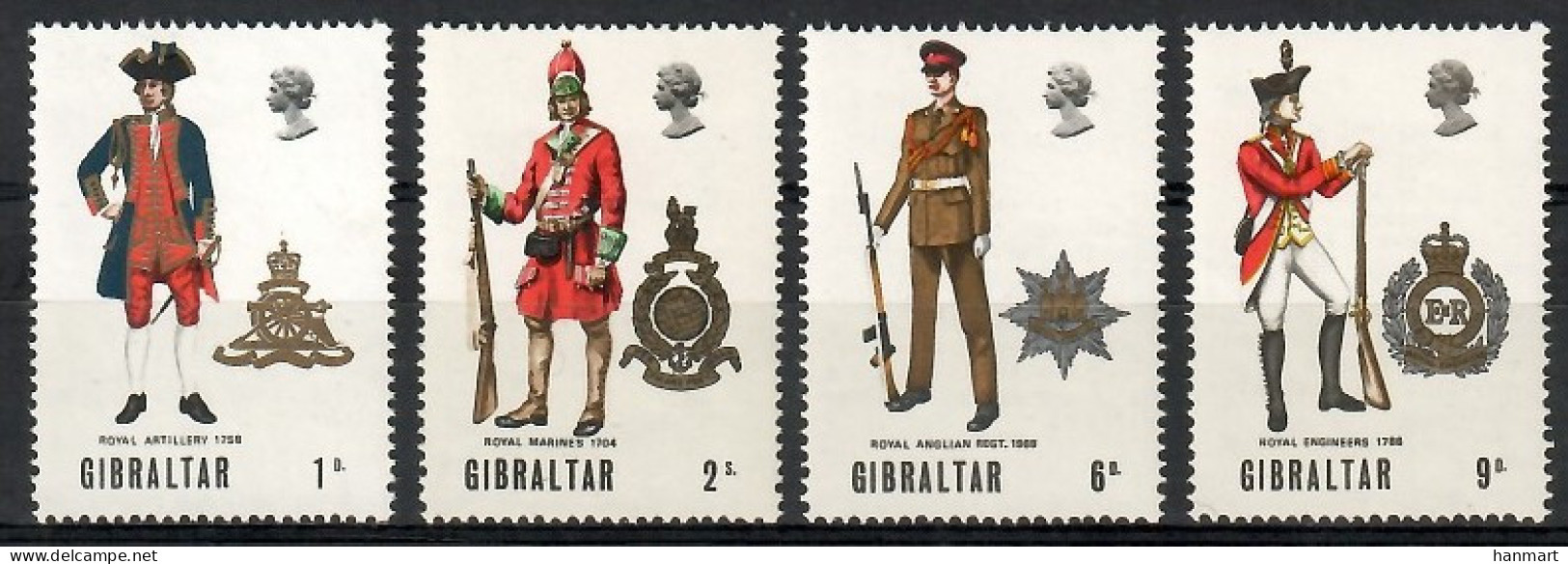 Gibraltar 1969 Mi 229-232 MNH  (ZE1 GIB229-232) - Militaria