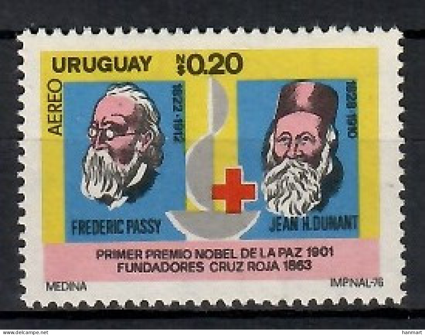 Uruguay 1976 Mi 1436 MNH  (LZS3 URG1436) - Nobel Prize Laureates