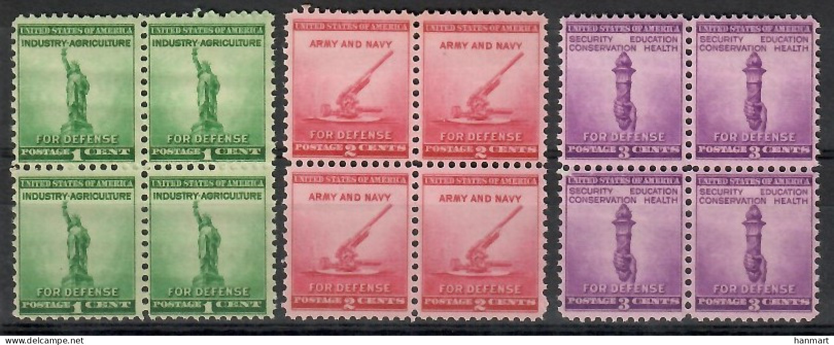 United States Of America 1940 Mi 495-497 MNH  (ZS1 USAvie495-497) - Other