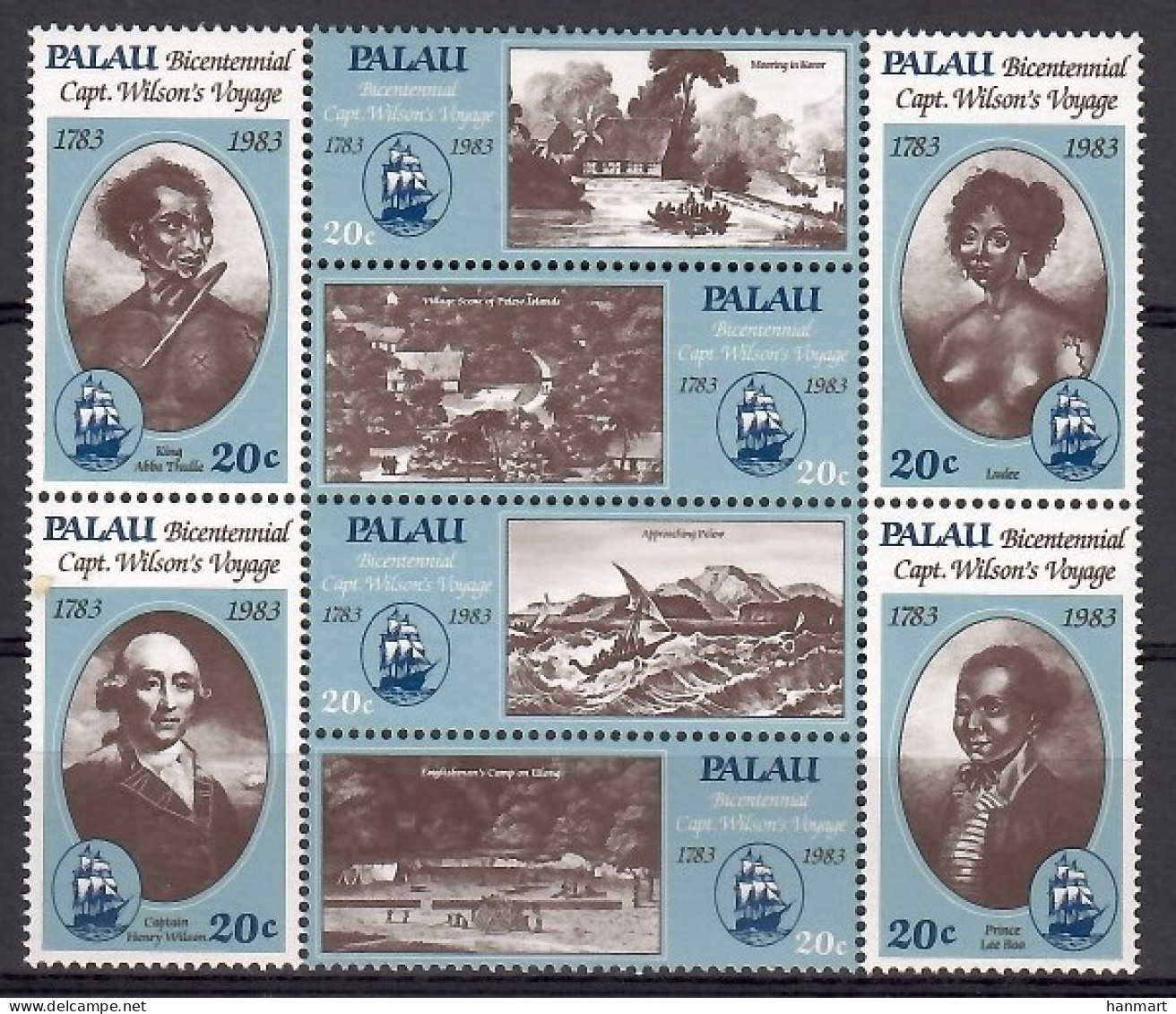 Palau 1983 Mi 29-36 MNH  (ZS7 PALach29-36) - Nudes