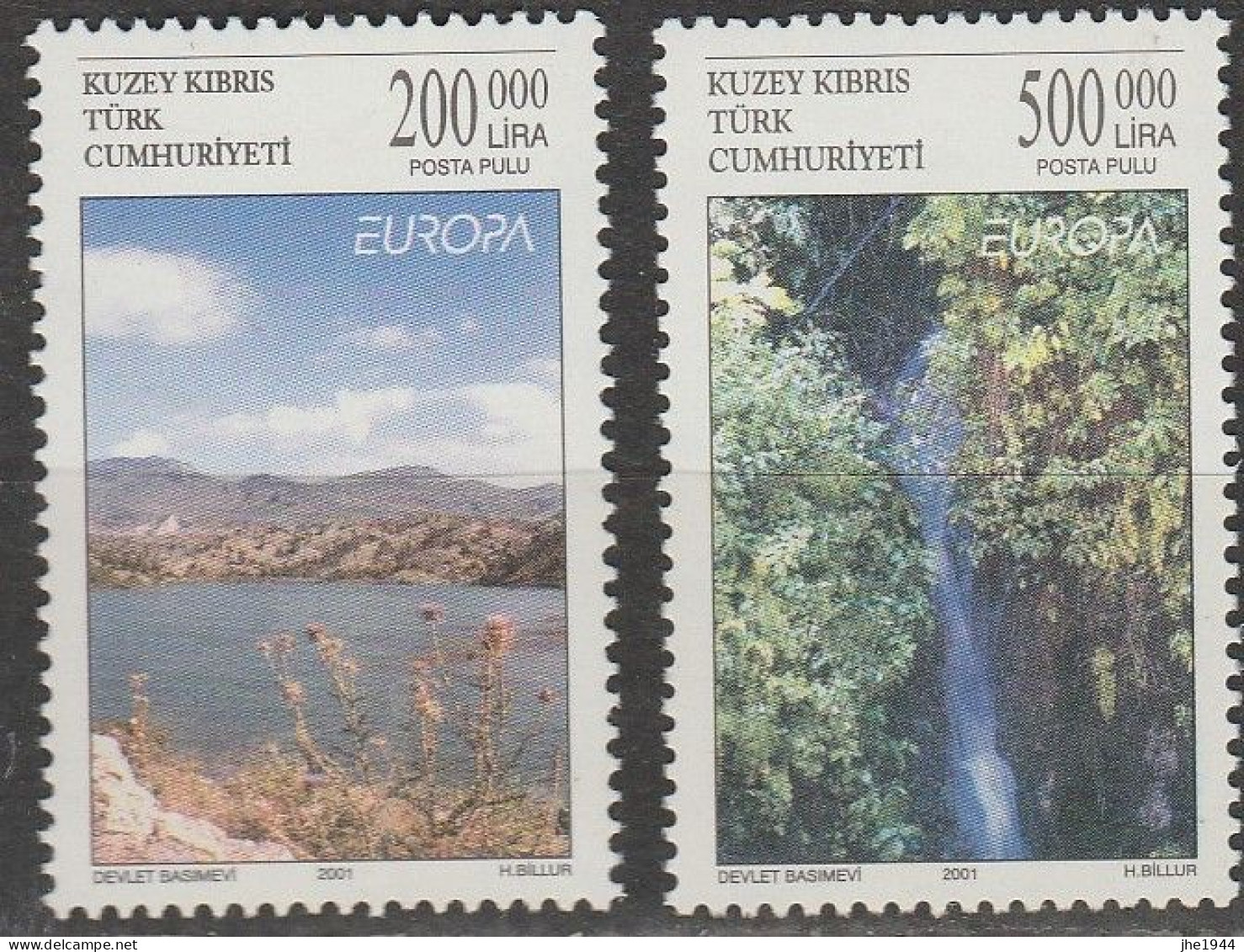 Europa 2001 L'eau, richesse naturelle Voir liste des timbres à vendre **