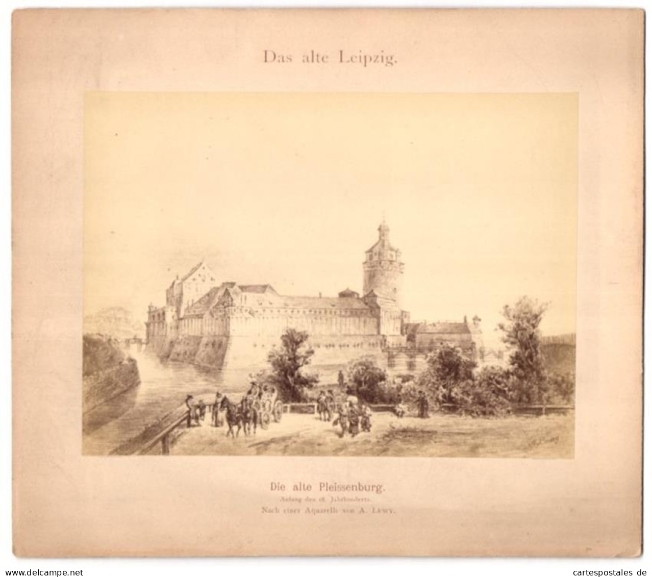 Fotografie Unbekannter Fotograf, Ansicht Leipzig, Pleissenburg Am Anfang Des 18. Jahrhundert's, Nach Einem Aquarell Le  - Orte