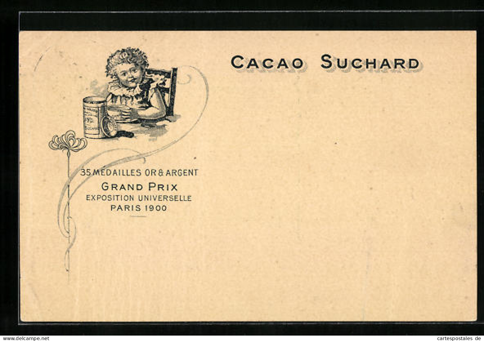 AK Chocolat Suchard, Grand Prix Exposition Universelle Paris 1900, Kind Labt Sich An Heisser Schokolade  - Cultivation