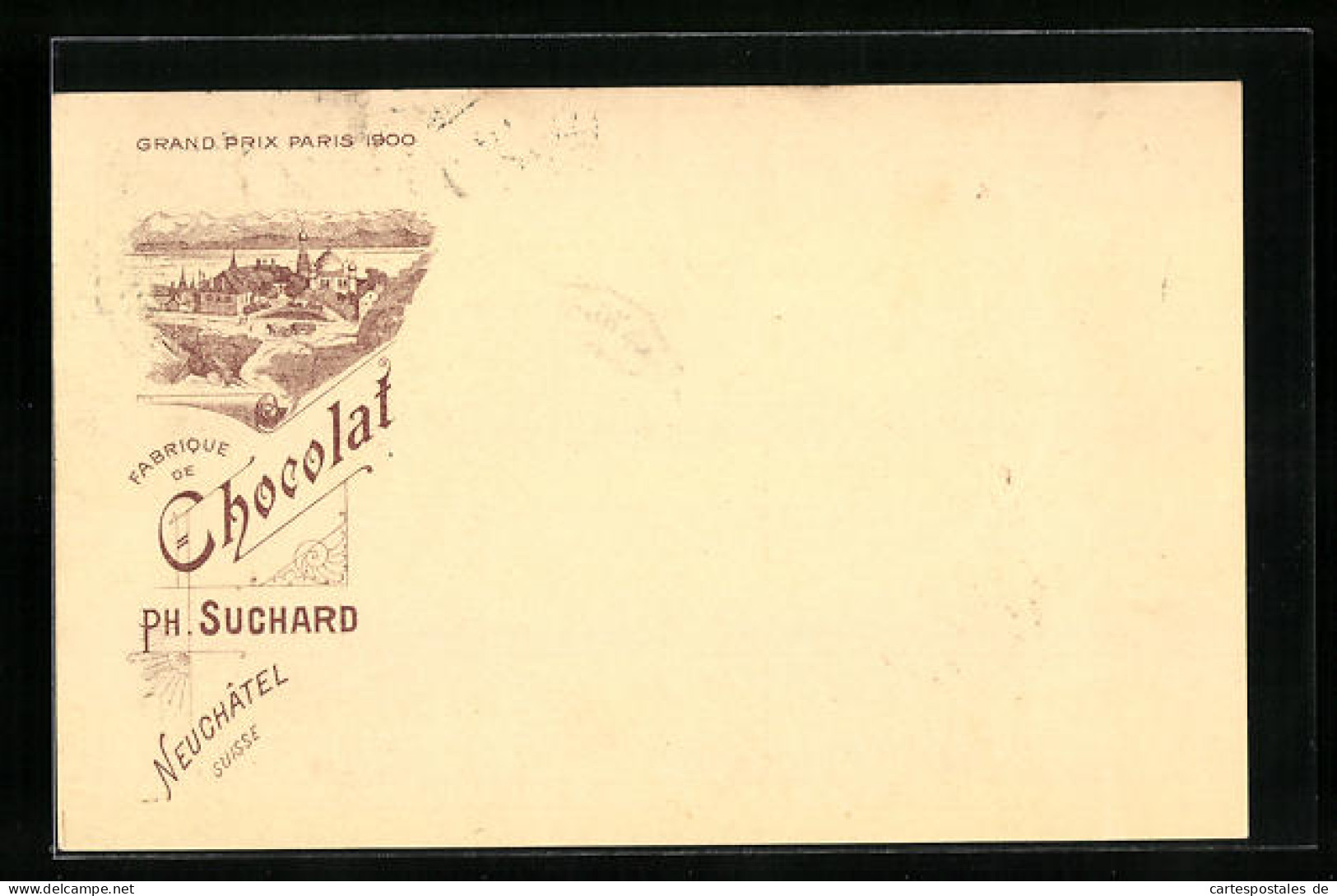 Lithographie Neuchatel, Ph. Suchard, Fabrique De Chocolat, Panorama  - Landwirtschaftl. Anbau