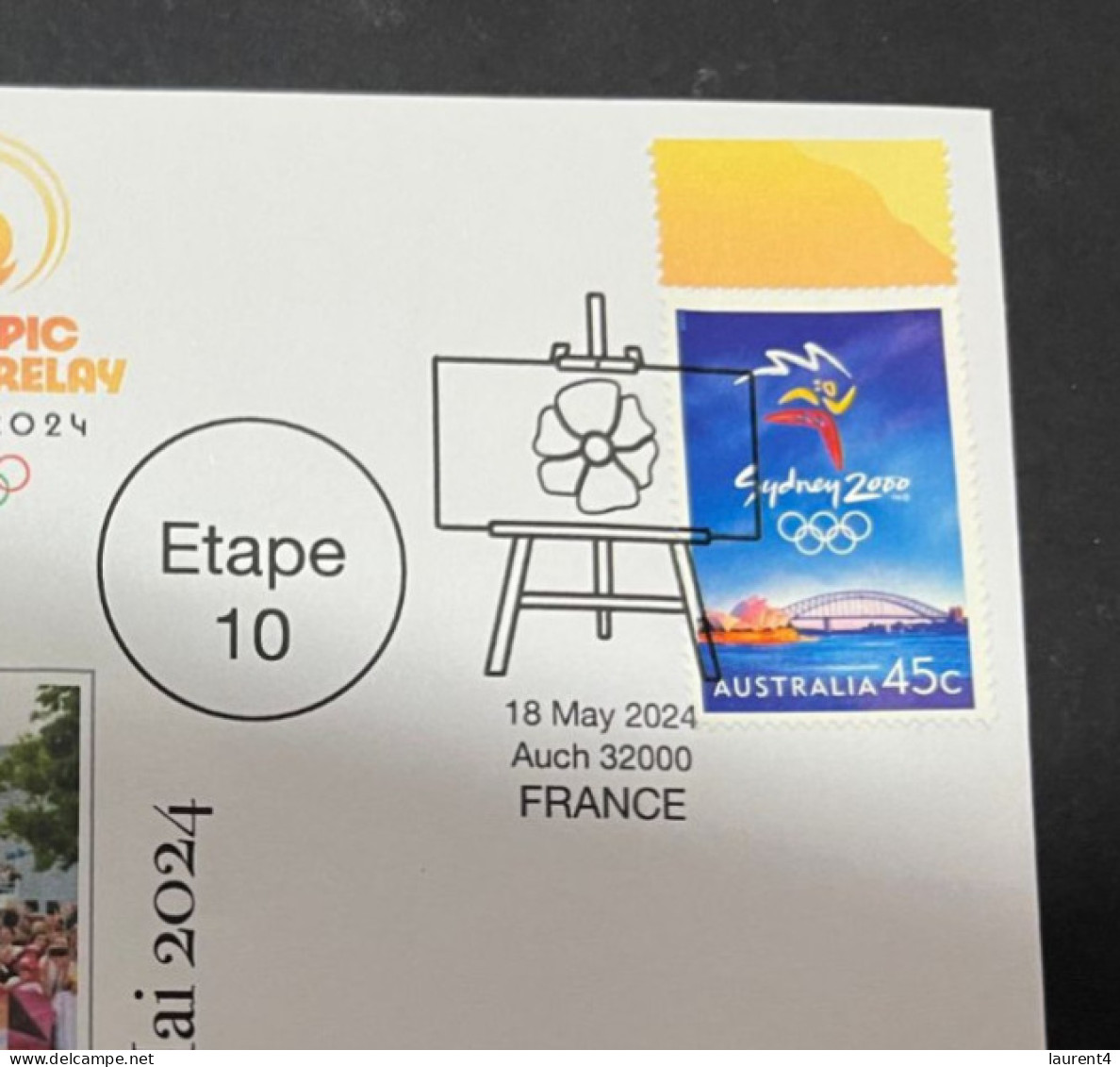 19-5-2024 (5 Z 27) Paris Olympic Games 2024 - Torch Relay (Etape 10) In Auch (18-5-2024) With OLYMPIC Stamp - Summer 2024: Paris