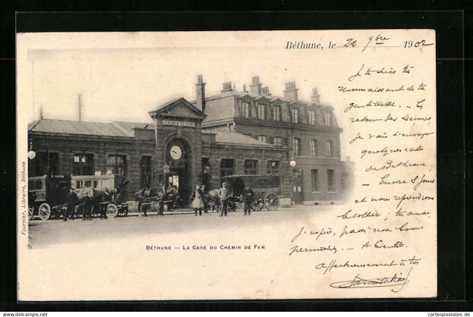 CPA Béthune, La Gare Du Chemin De Fer, La Gare  - Autres & Non Classés