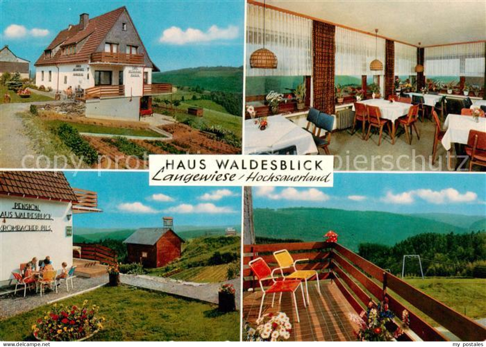 73866692 Langewiese Haus Waldesblick Gaststube Terrasse Langewiese - Winterberg