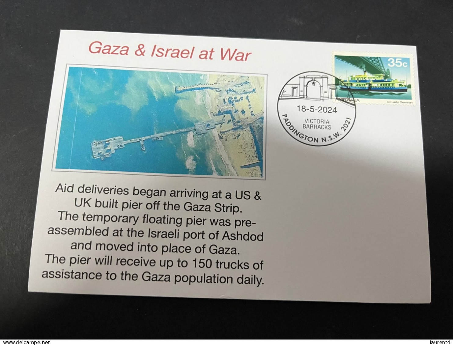 189-5-2024 (5 Z 27) GAZA War - Aid Deliveries Began Arriving At A US - UK Buikt Pier Off The Gaza Strip - Militaria