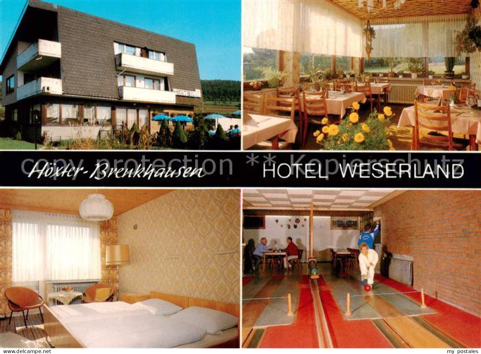 73866682 Brenkhausen Hotel Weserland Gaststube Zimmmer Kegelbahn Brenkhausen - Höxter
