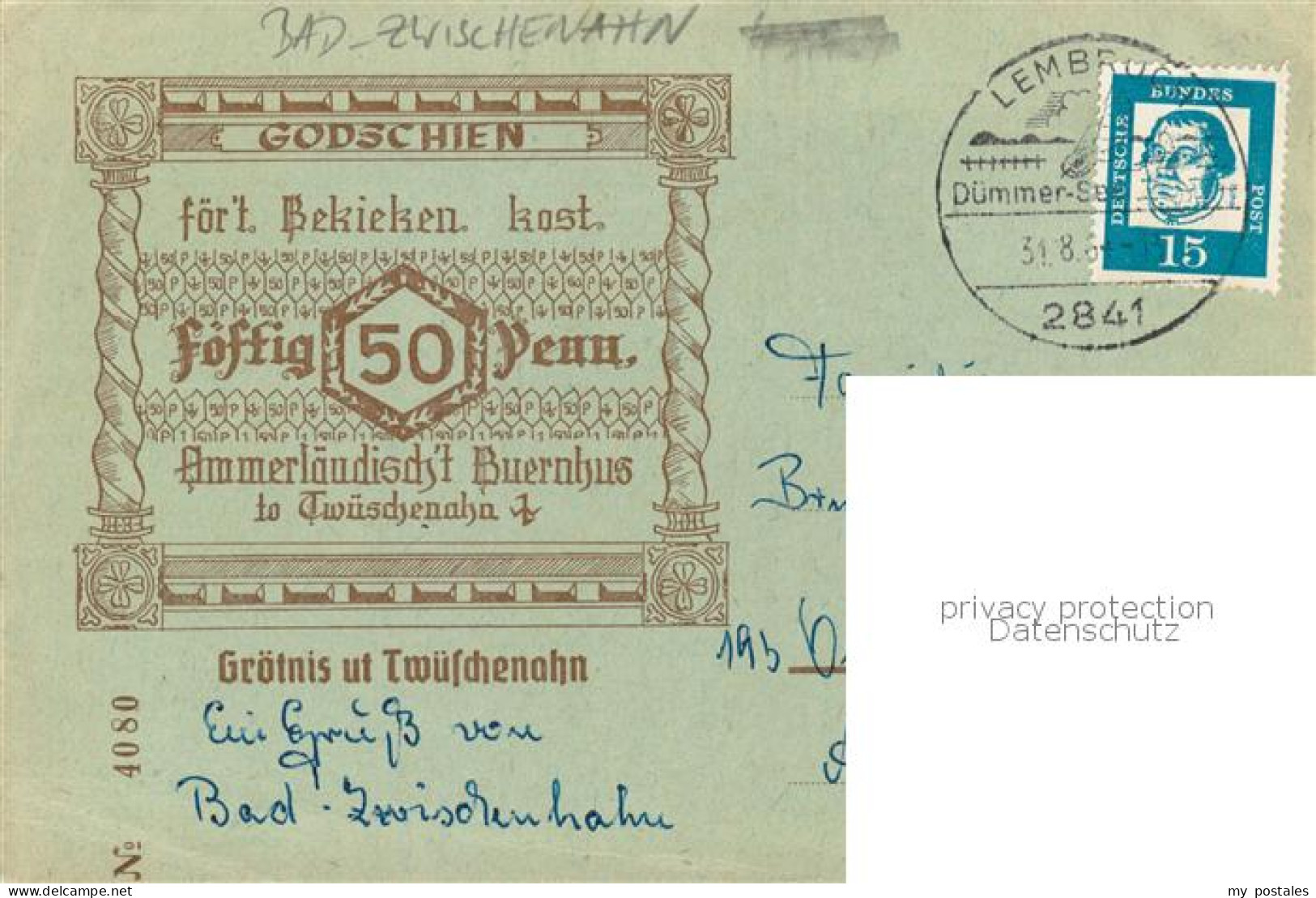 73866611 Bad Zwischenahn Ammerlaender Bauernhof Kuenstlerkarte 50 Pfennig Gutsch - Bad Zwischenahn