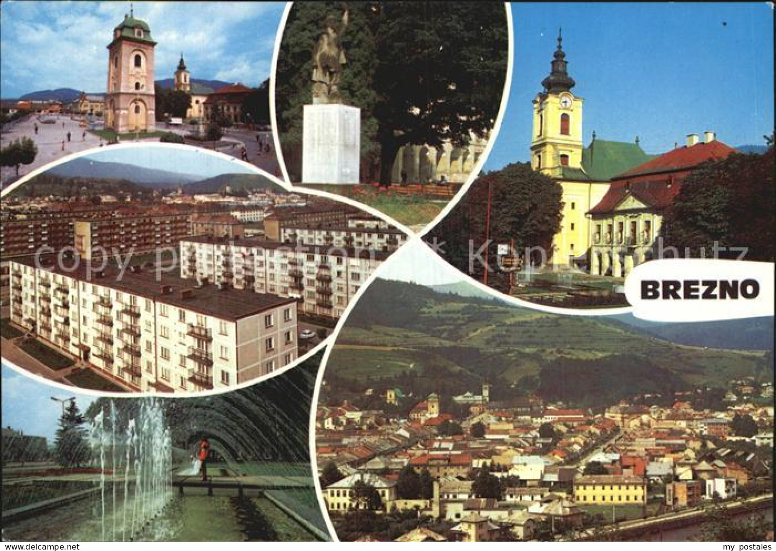 72567387 Brezno Fliegeraufnahme Neubauviertel Kirchen Bries - Slovakia