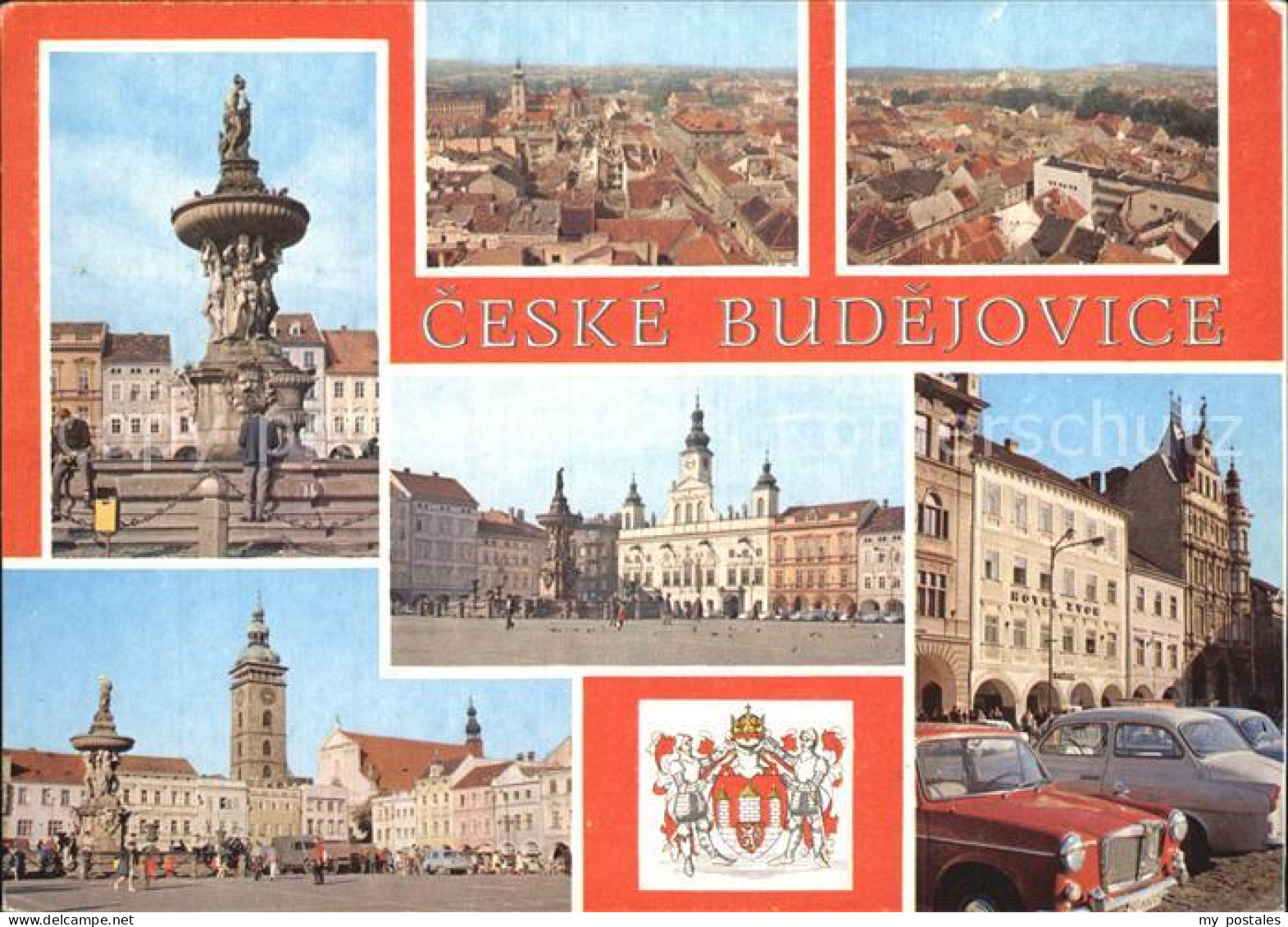 72567378 Ceske Budejovice Altstadt Brunnen Fliegeraufnahme Ceske Budejovice  - Tchéquie