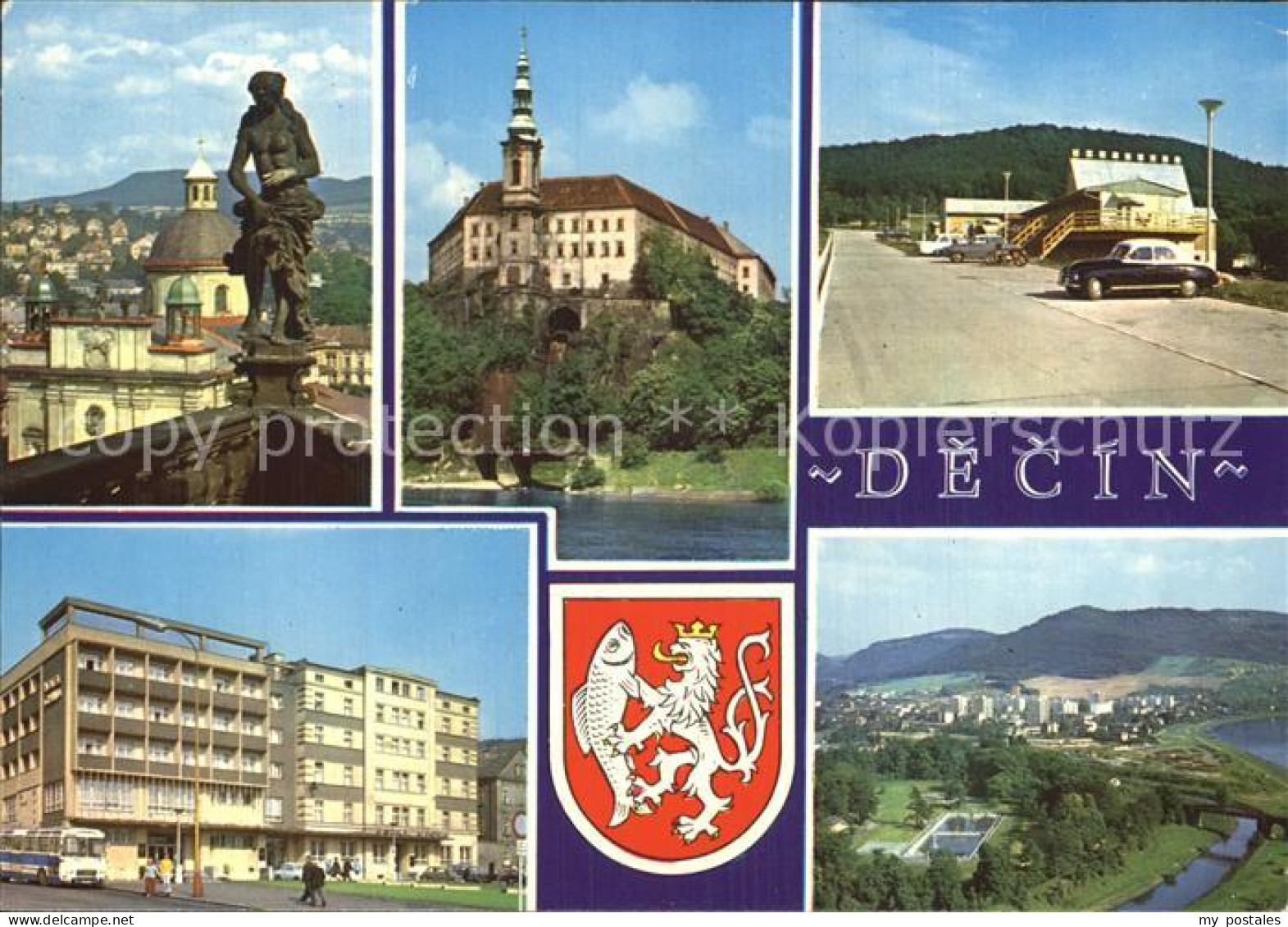 72567365 Decin Boehmen Fliegeraufnahme Mit Fluss Grand-Hotel Decin  - Czech Republic