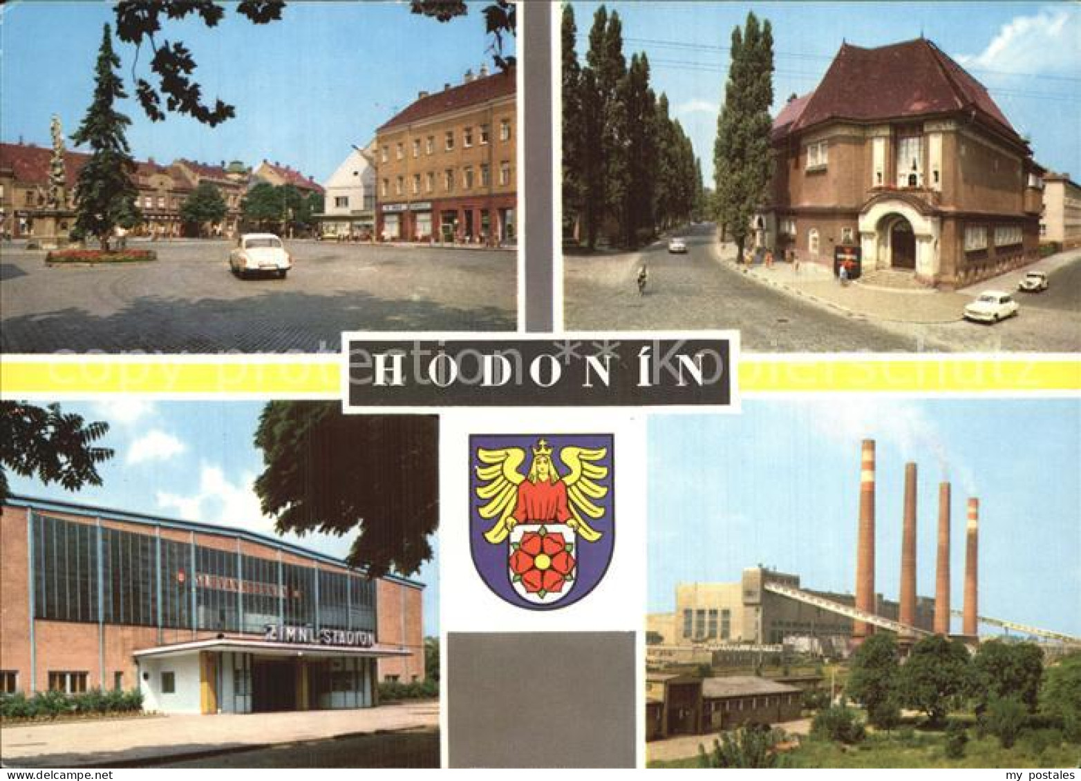 72567345 Hodonin Gottwladovo Namesti Fabriktuerme Hodonin - Czech Republic