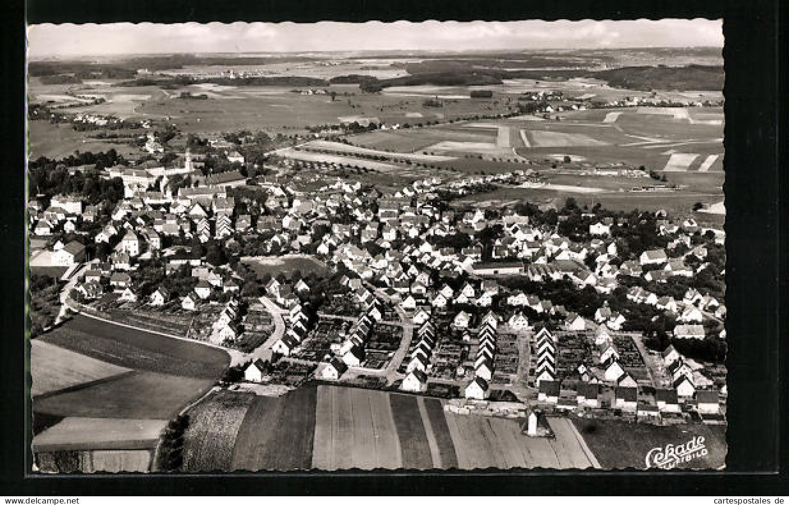 AK Schussenried /Oberschwaben, Teilansicht, Fliegeraufnahme  - Bad Schussenried