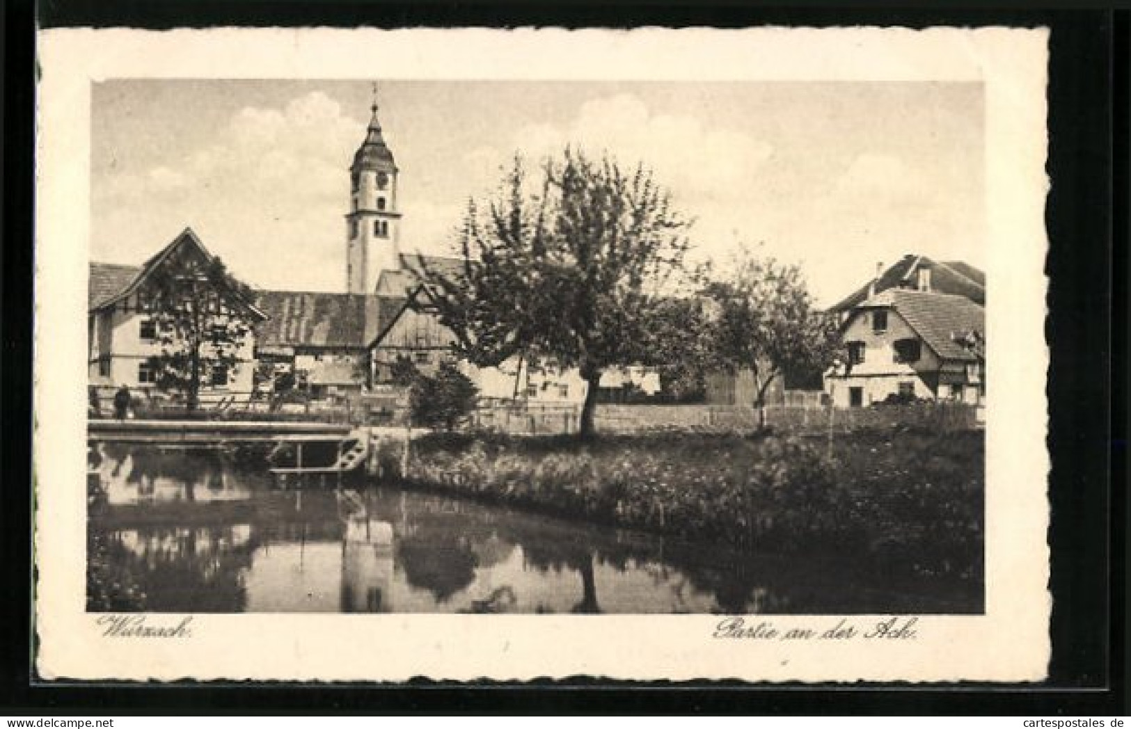 AK Wurzach, Partie An Der Ach Mit Kirche  - Bad Wurzach