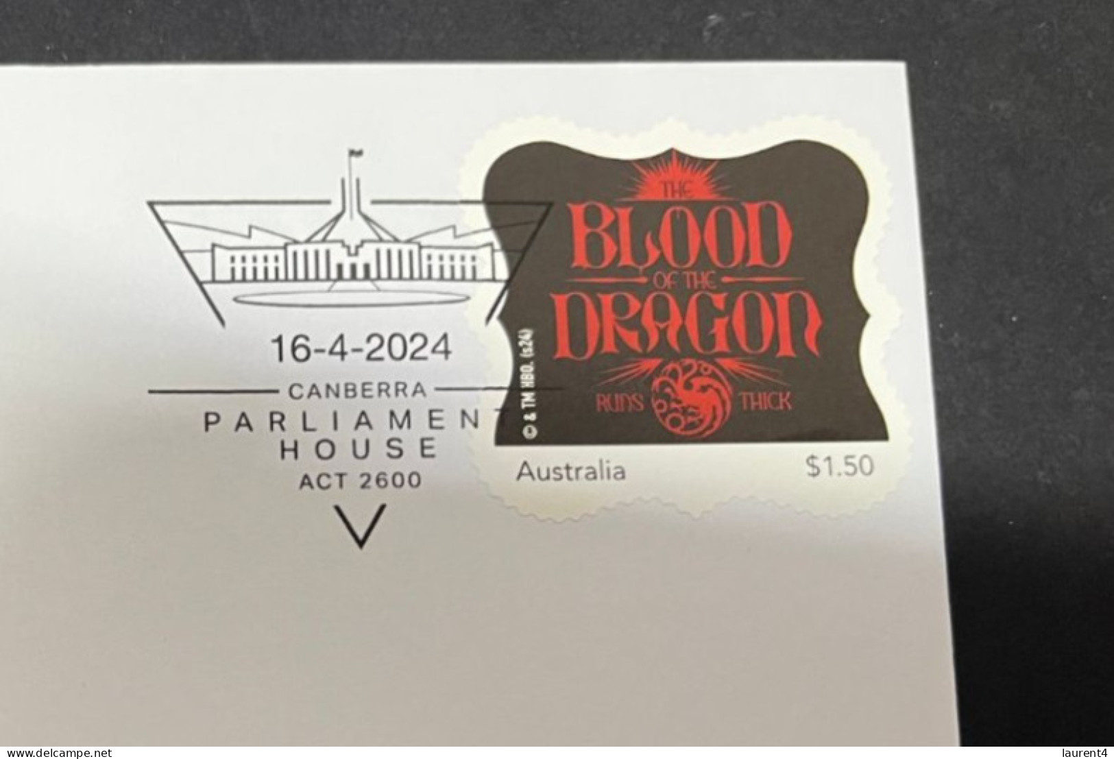 19-5-2024 (5 Z 32) Australia - House Of The Dragon (new Stamp Release 16-4-2024) Games Of Thrones Movies - Cinema
