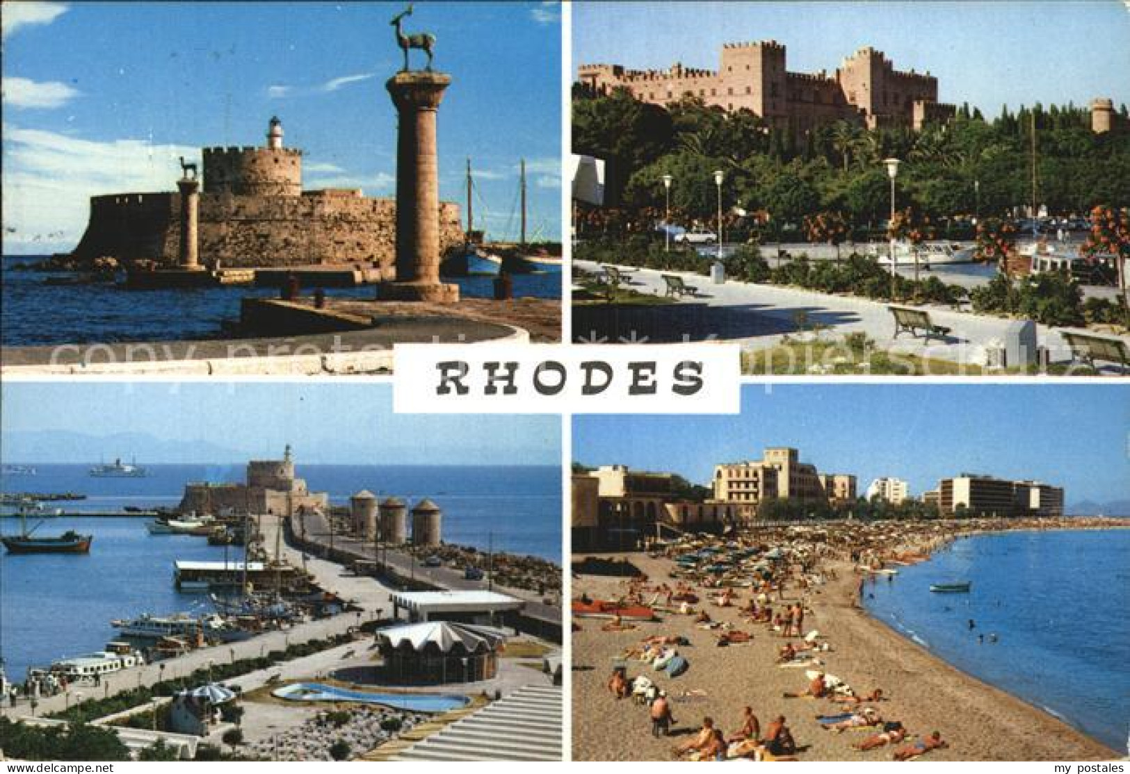 72567105 Rhodos Rhodes Aegaeis Fliegeraufnahme Windmuehlen Strand   - Griechenland