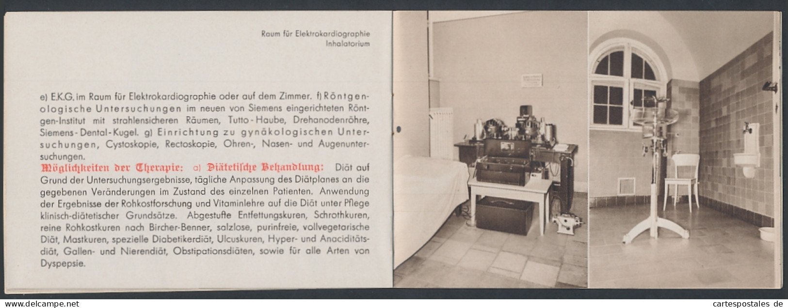Vertreterkarte Dresdem Dr. Weidners Sanatorium Am Königspark, Laboratorium I, Elektroradiographie, Röntgenzimmer, Ha  - Zonder Classificatie