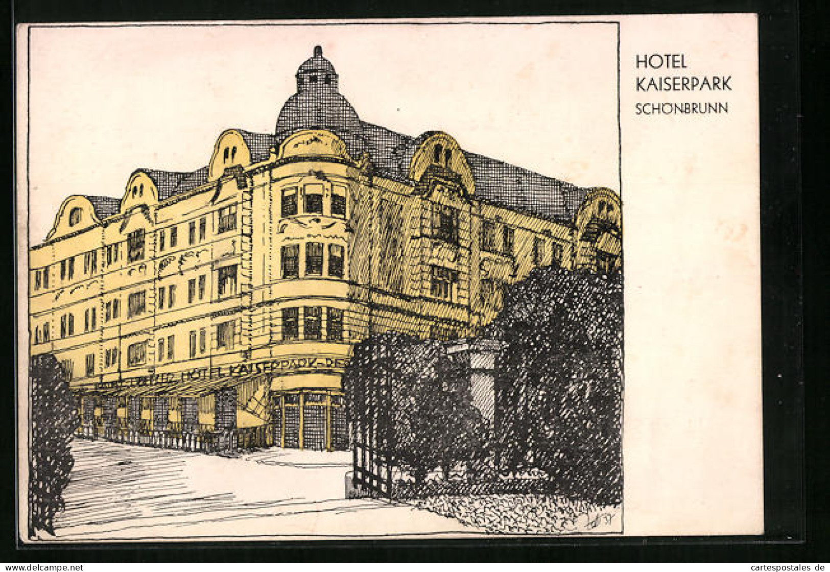 Vertreterkarte Schönbrunn, Hotel Kaiserpark Von Kains-Löffler, Blick Auf Das Hotel  - Zonder Classificatie