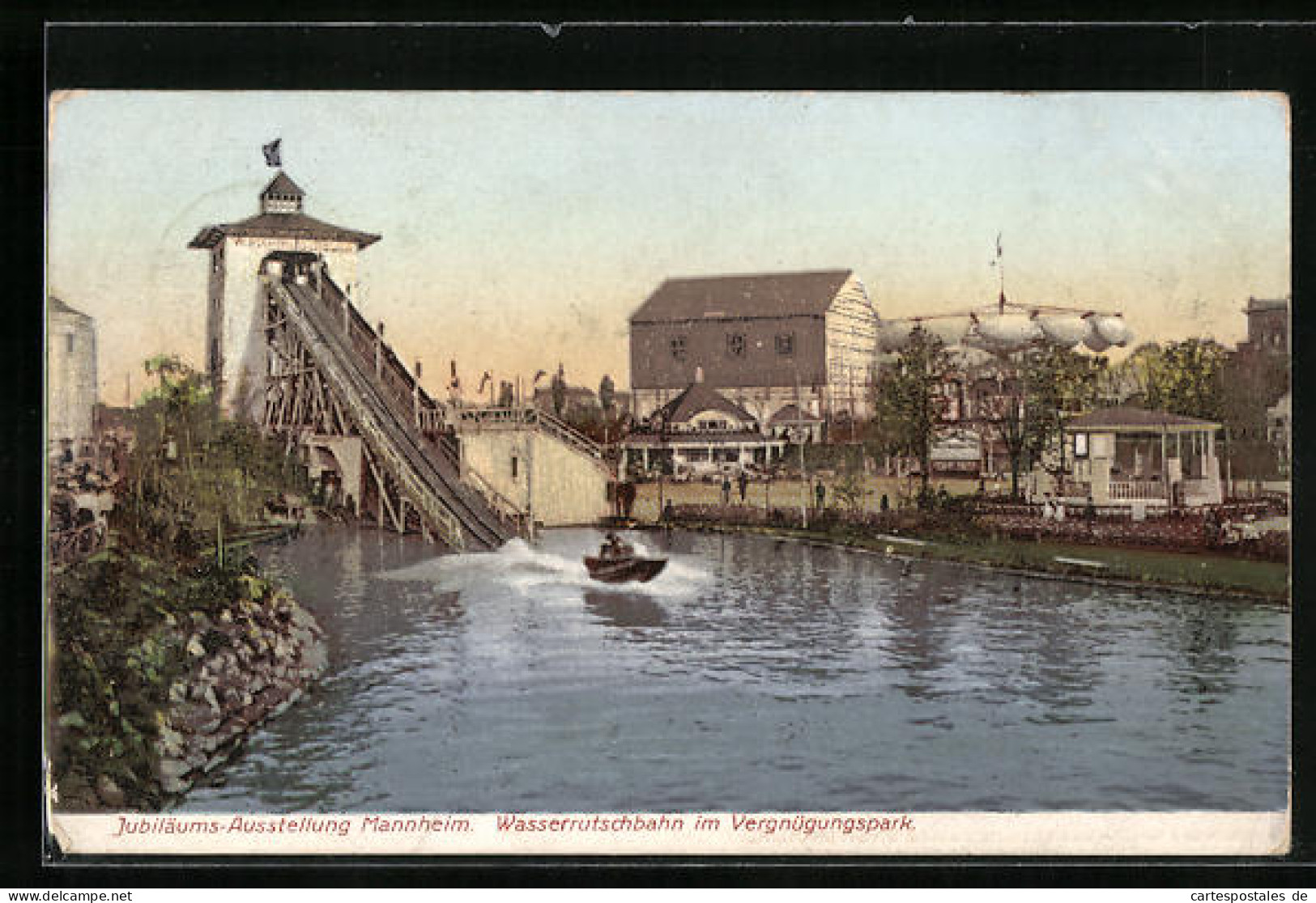 AK Mannheim, Internat. Kunst & Grosse Gartenbau-Ausstellung 1907, Wasserrutschbahn  - Exhibitions