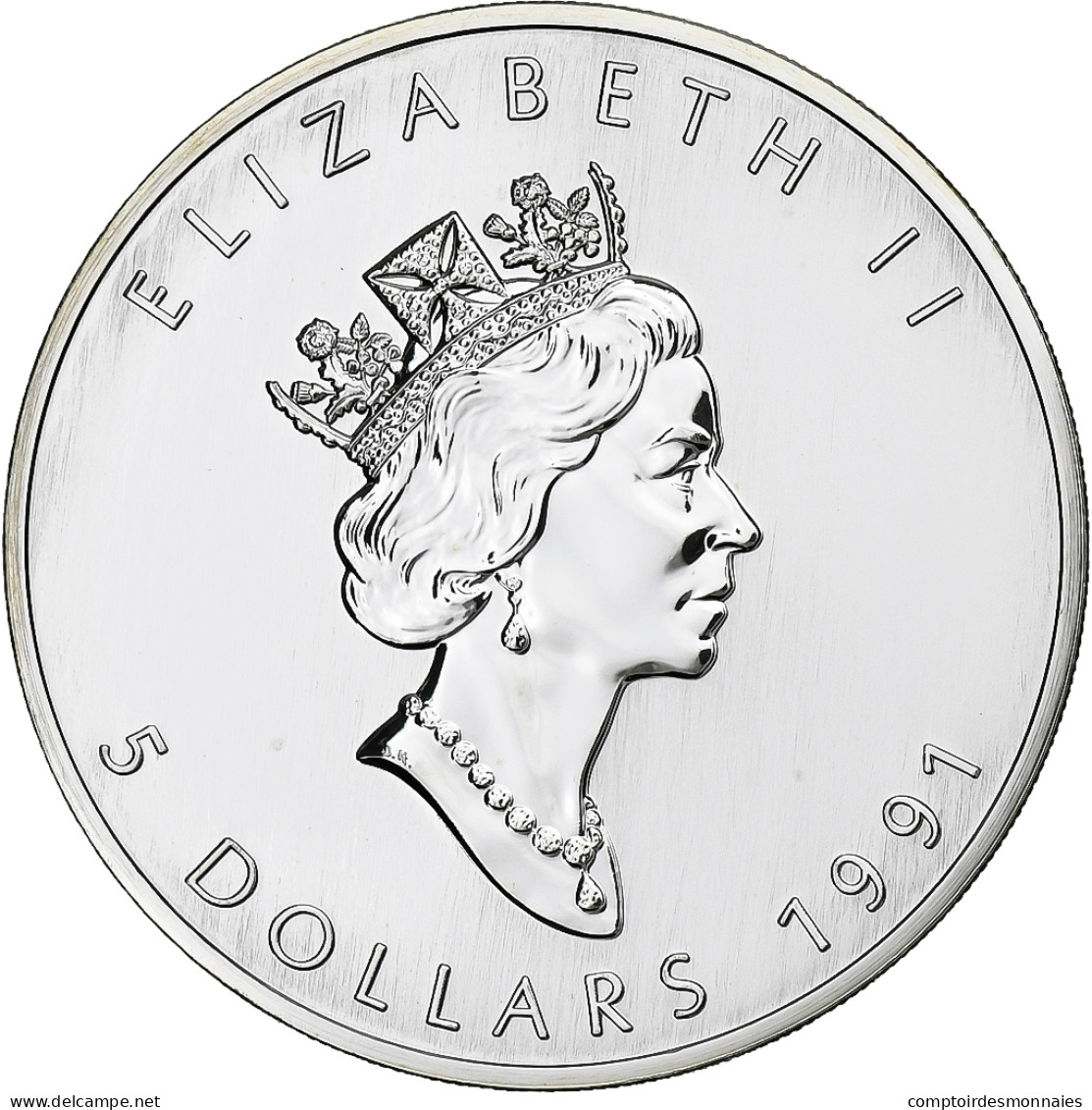 Canada, Elizabeth II, 5 Dollars, 1991, Royal Canadian Mint, Argent, SPL+, KM:187 - Canada