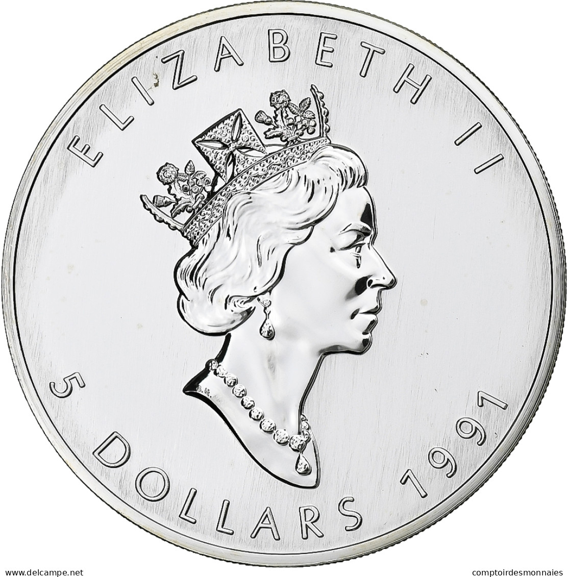 Canada, Elizabeth II, 5 Dollars, 1991, Royal Canadian Mint, Argent, SPL+, KM:187 - Canada