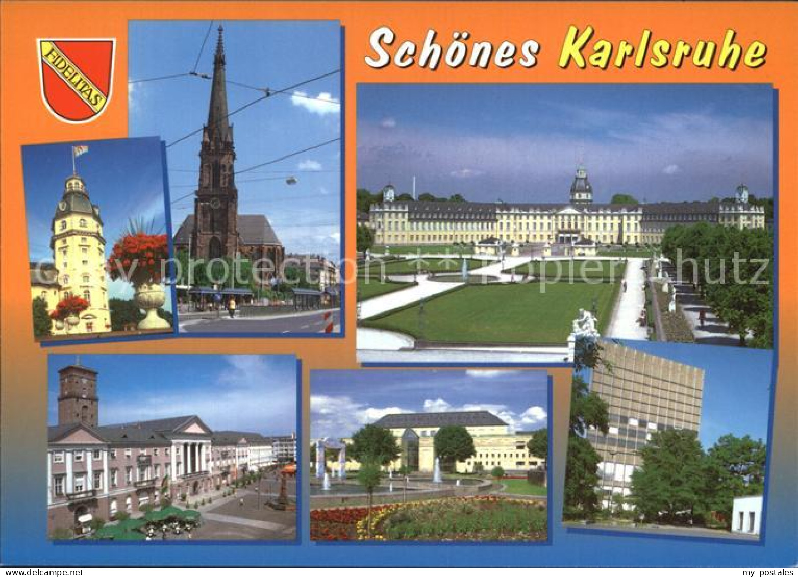 72565988 Karlsruhe Baden Kirche Schloss Park Teilansichten Karlsruhe - Karlsruhe