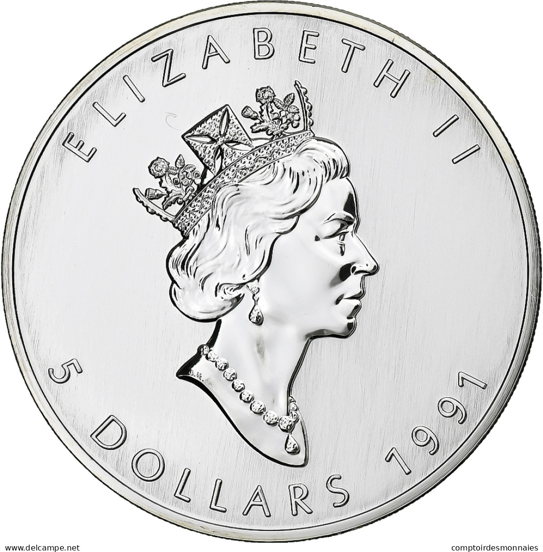 Canada, Elizabeth II, 5 Dollars, 1991, Royal Canadian Mint, Argent, SPL+, KM:187 - Canada