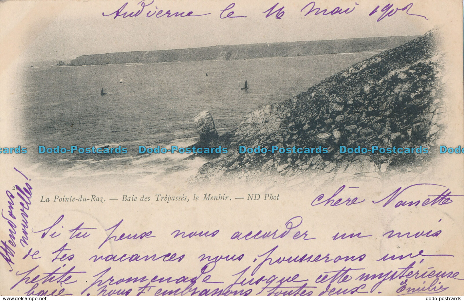 R007317 La Pointe Du Raz. Baie Des Trepasses Le Menhir. ND. 1902 - Monde