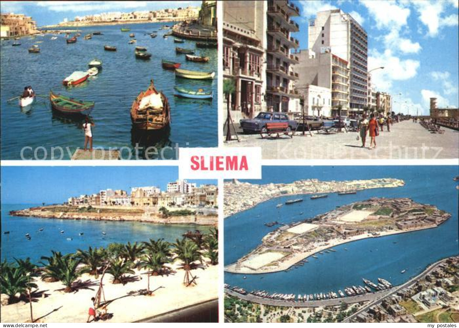 72564655 Sliema Fliegeraufnahme Hafen Strassenpartie Sliema - Malte