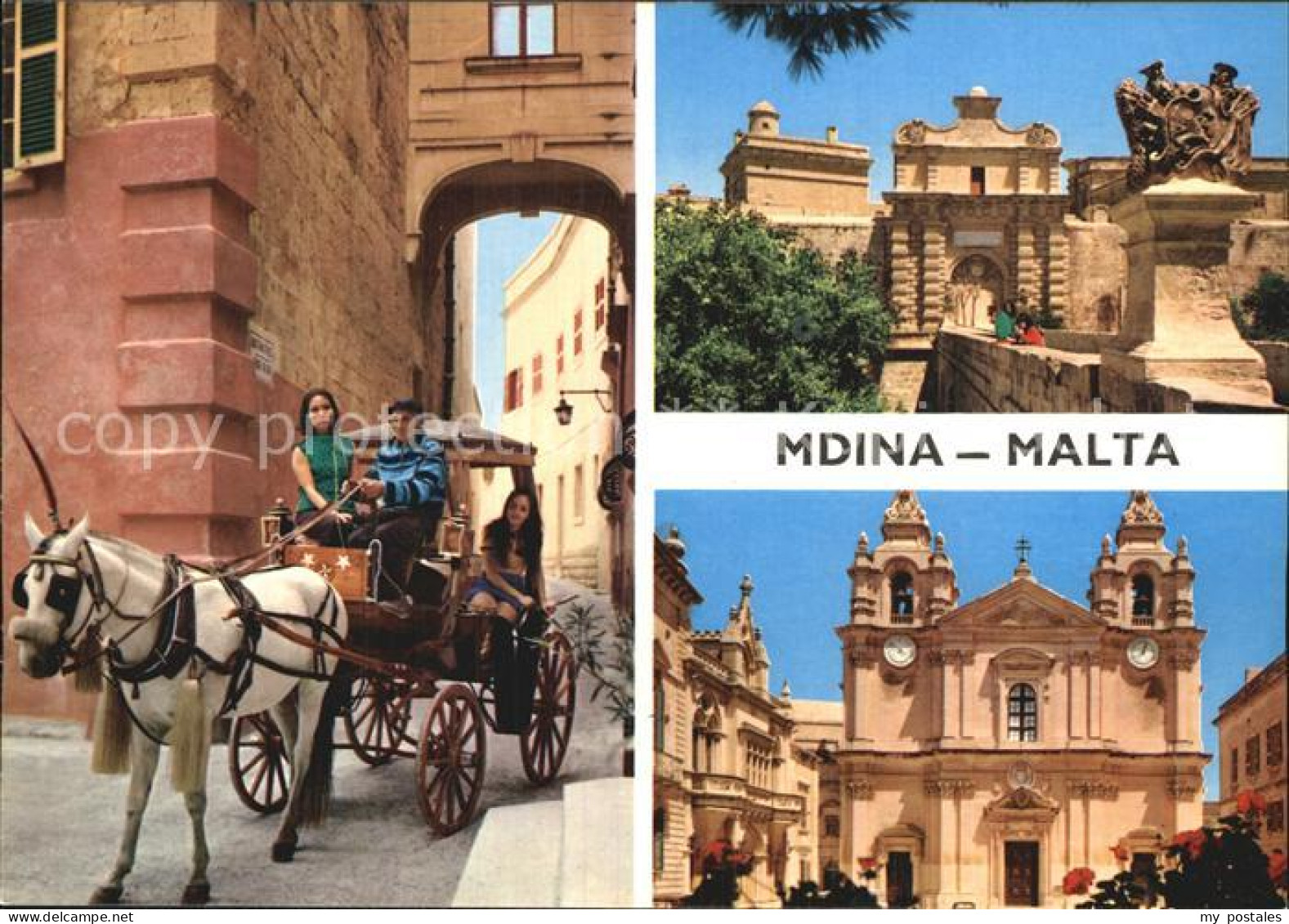 72564650 Mdina Malta Kirche Pferdekutsche Mdina Malta - Malta