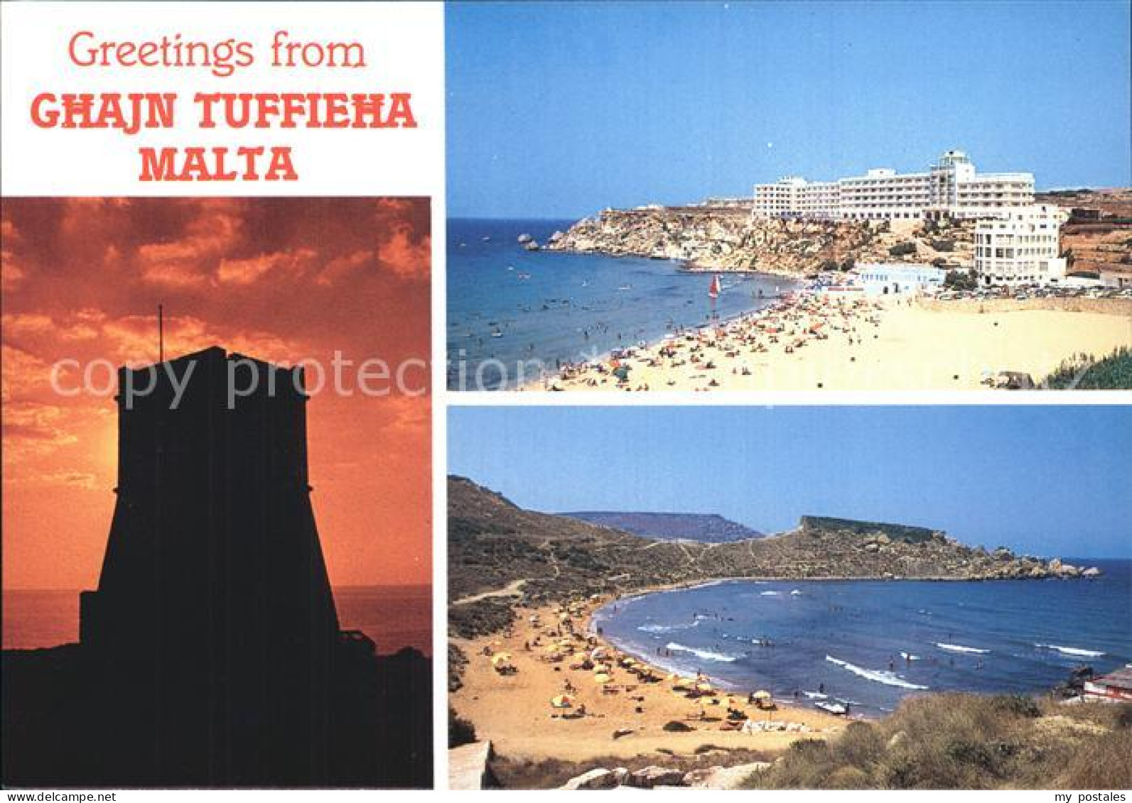 72564648 Ghajn Tuffieha Strandpartien Und Turm Ghajn Tuffieha - Malta