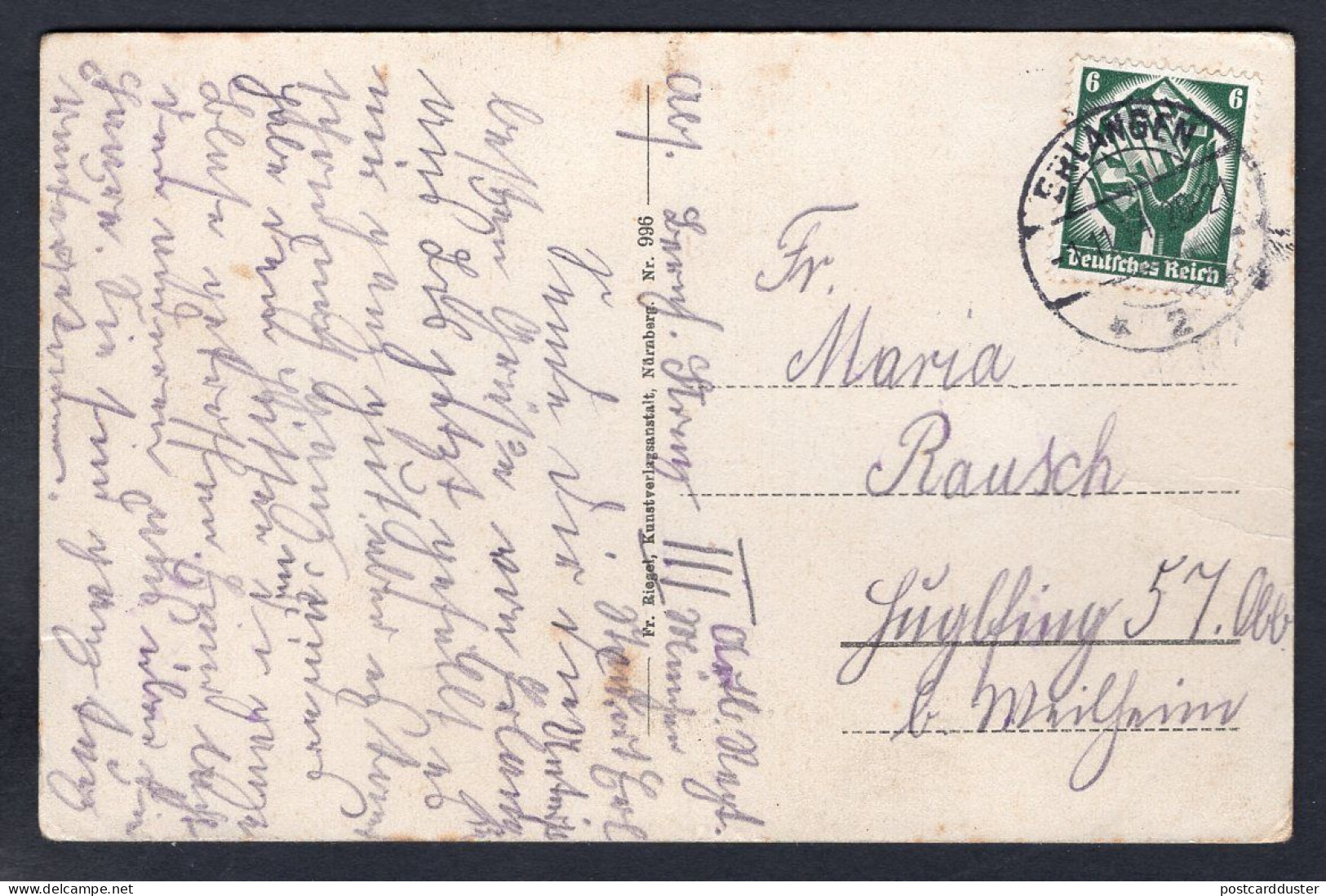Germany ERLANGEN 1934 Marktplatz. Old Postcard  (h3952) - Erlangen
