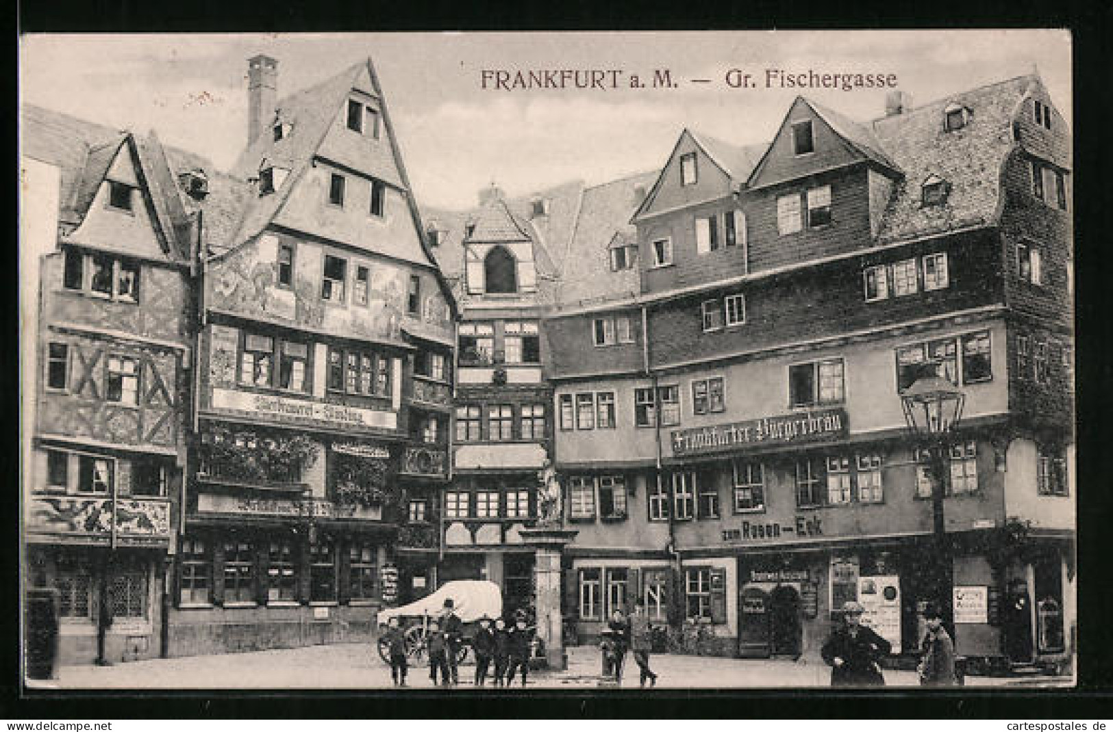 AK Alt-Frankfurt, Restaurant Zum Rosen-Eck, Gr. Fischergasse, Bierbrauerei Binding  - Frankfurt A. Main