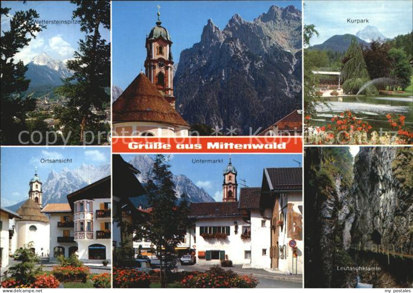 72563500 Mittenwald Bayern Wettersteinspitze Kurpark Leutschklamm Untermarkt Mit - Mittenwald