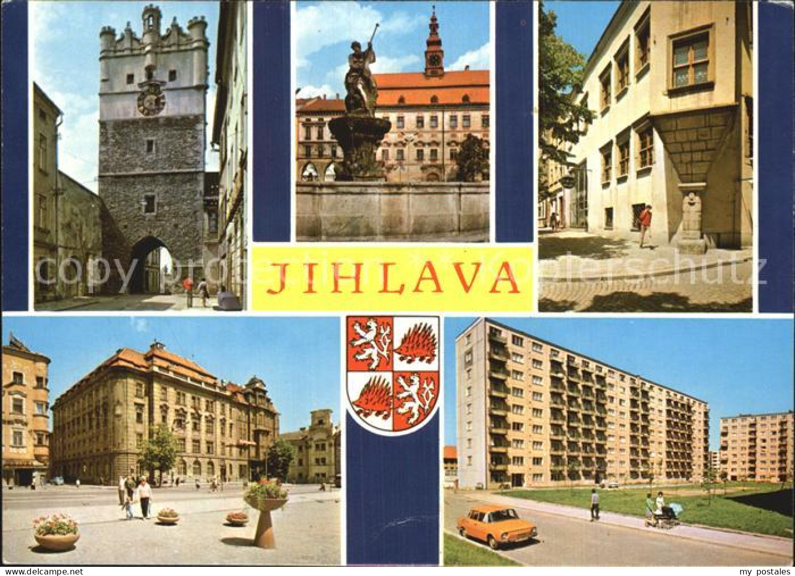 72563477 Jihlava Iglau Steintor Wohnbloecke Brunnen  - Czech Republic