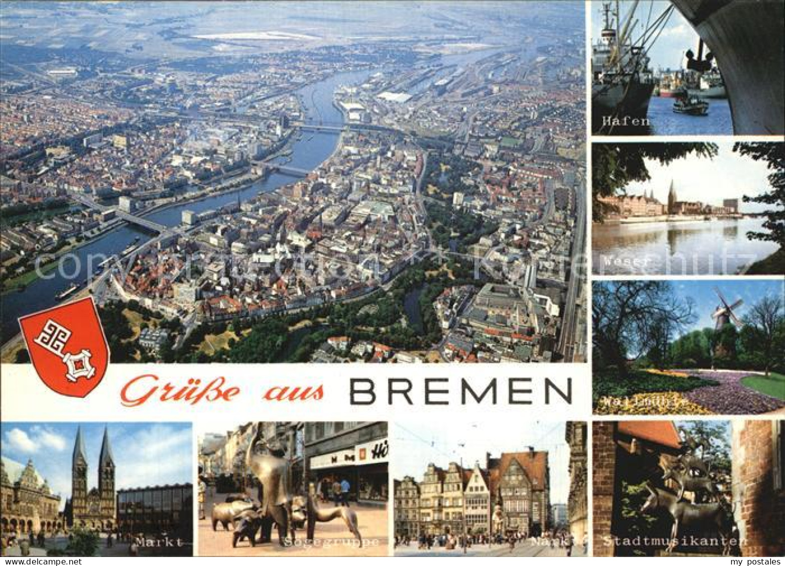 72563446 Bremen Fliegeraufnahme Hafen Weser Stadtmusikanten Markt  Arbergen - Bremen