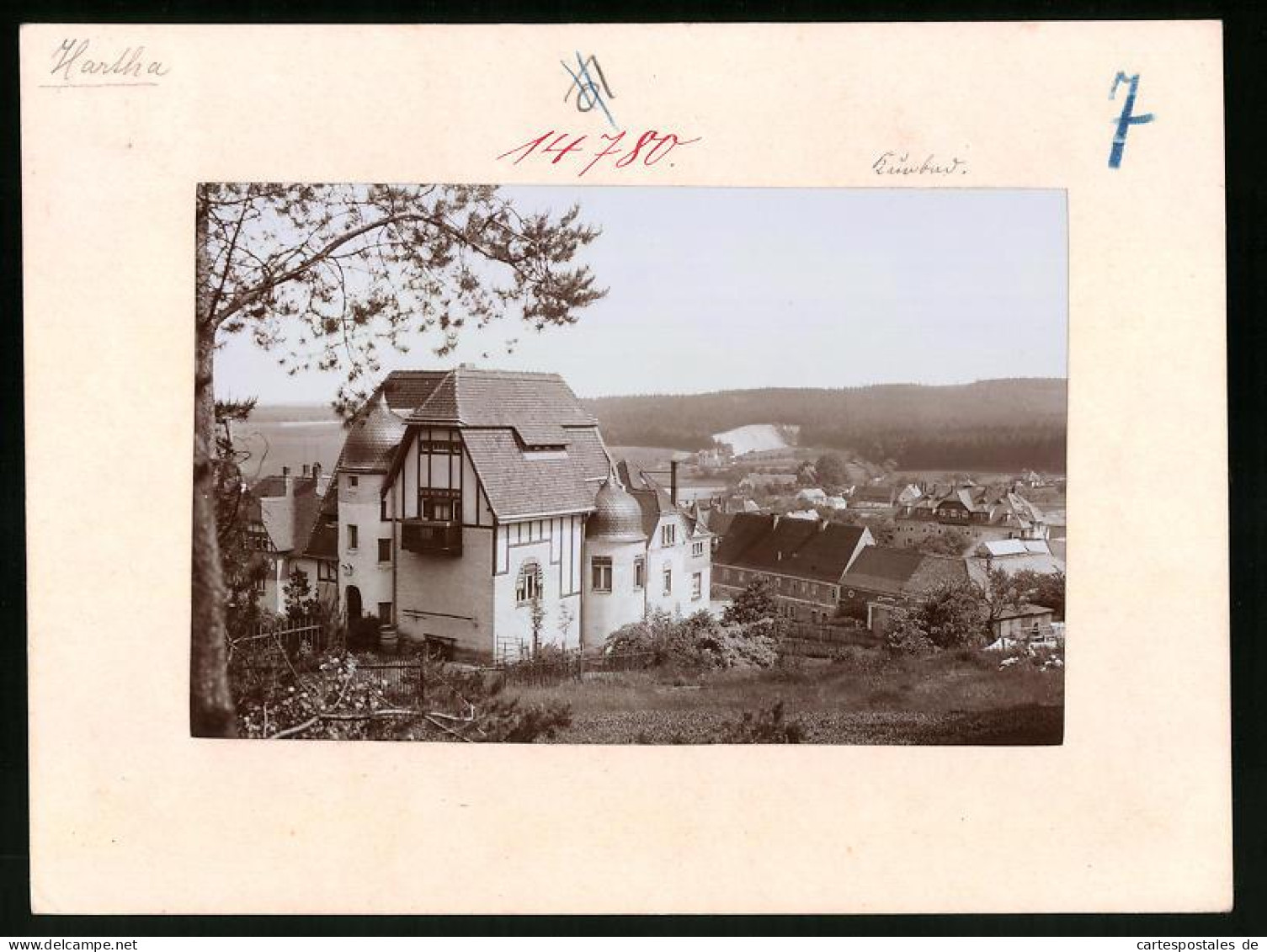 Fotografie Brück & Sohn Meissen, Ansicht Hartha I. Sa., Blick Von Der Villa Auf Den Ort  - Lieux