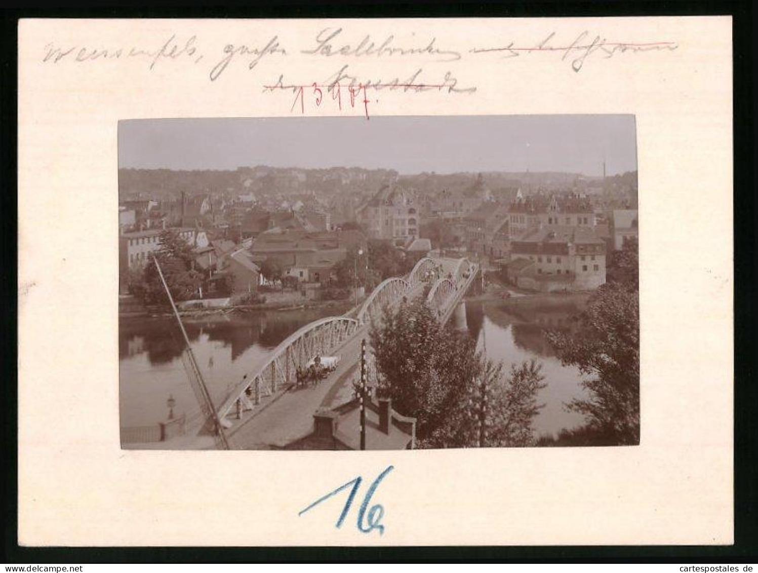 Fotografie Brück & Sohn Meissen, Ansicht Weissenfels A. Saale, Grosse Brücke Mit Blick In Die Stadt  - Lieux