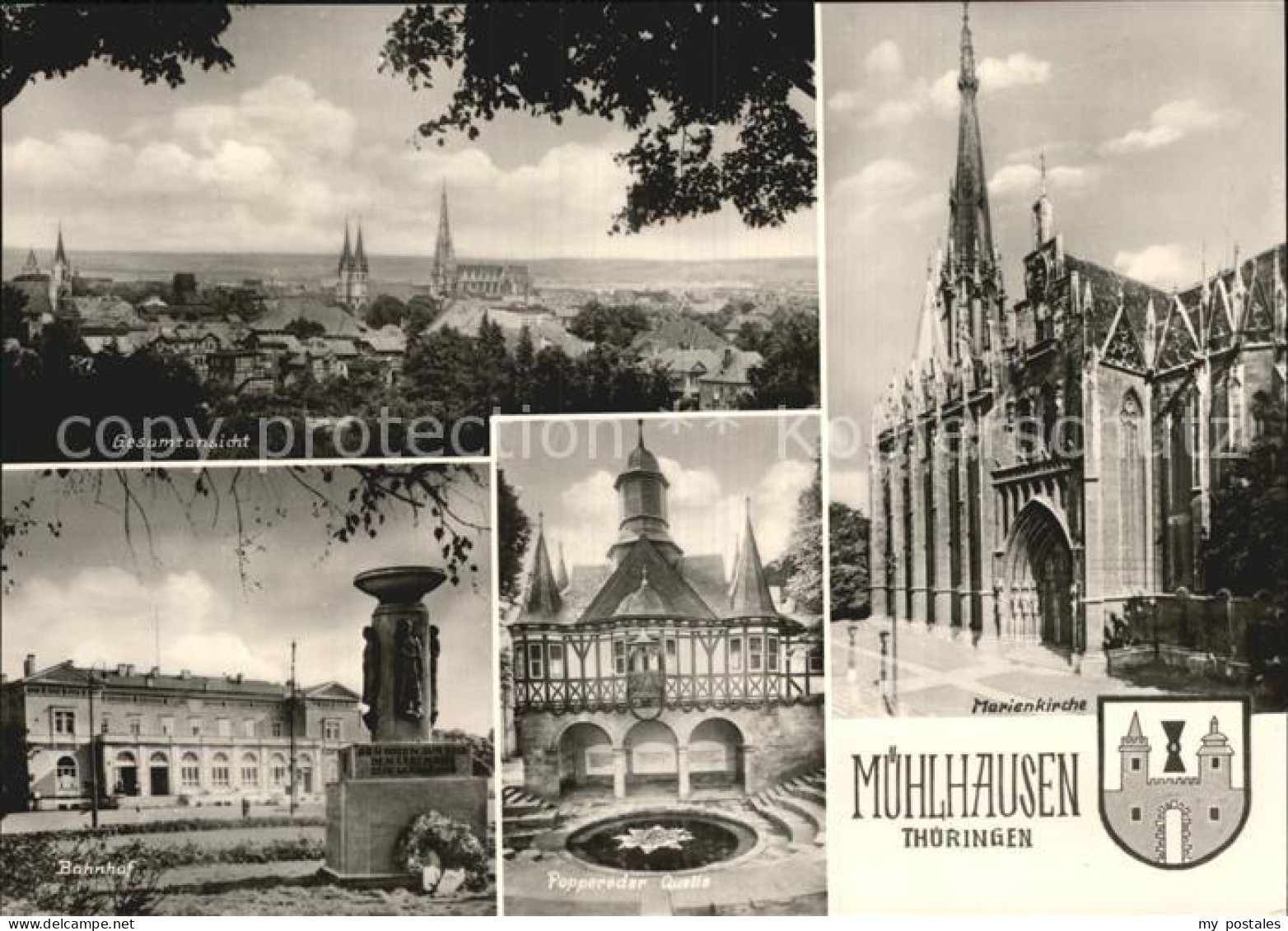 72562973 Muehlhausen Thueringen Popperoder Quelle Marienkirche Bahnhof Panorama  - Muehlhausen